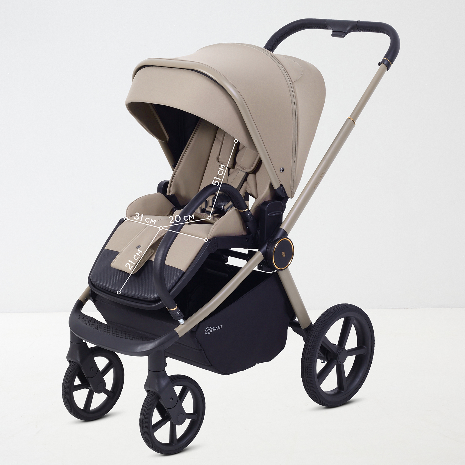 Коляска прогулочная Rant Flex Color бежевый - фото 5