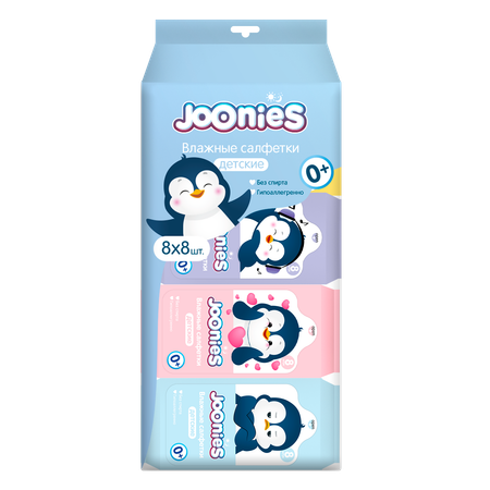 Влажные салфетки Joonies антибактериальные 1 упак. 8 шт.