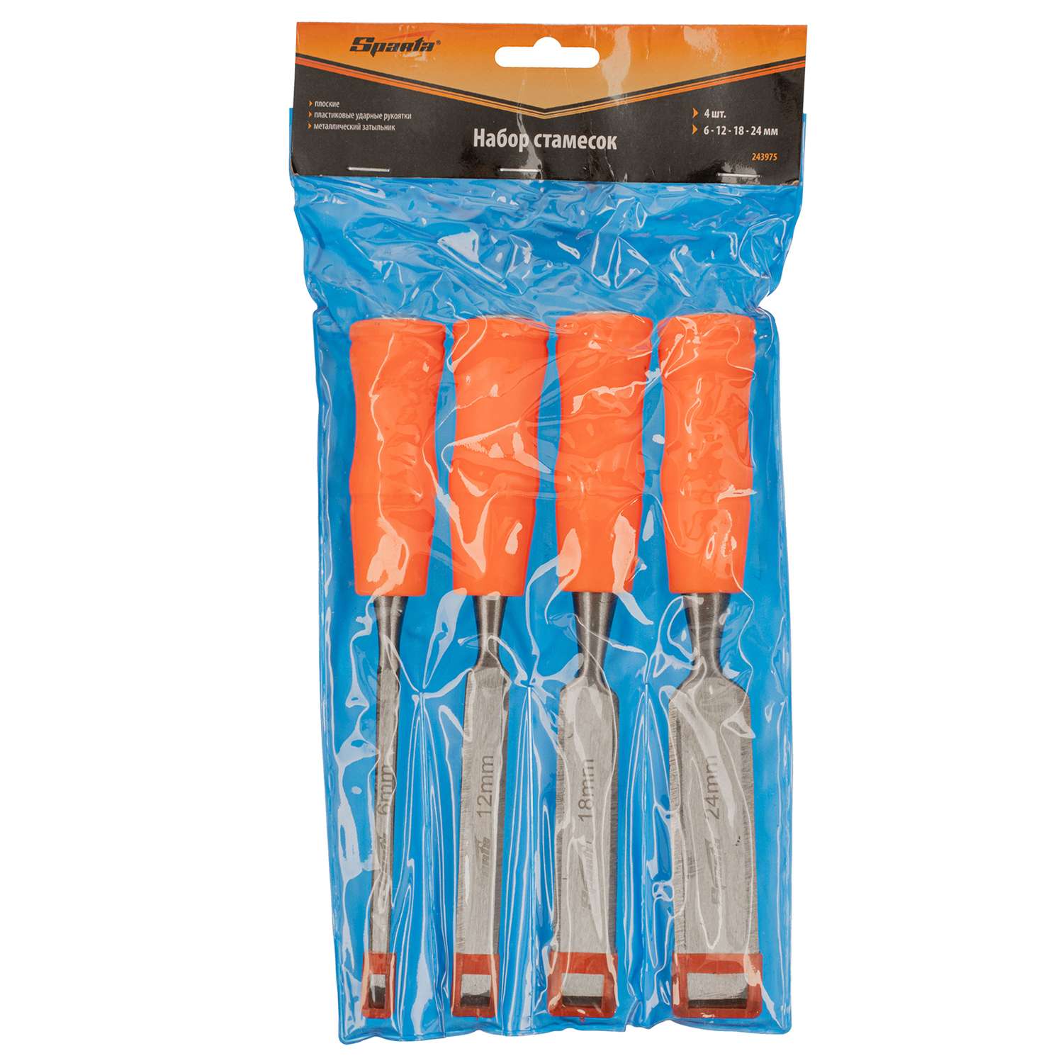 Набор стамесок Sparta плоские ударные рукоятки 4шт - фото 6