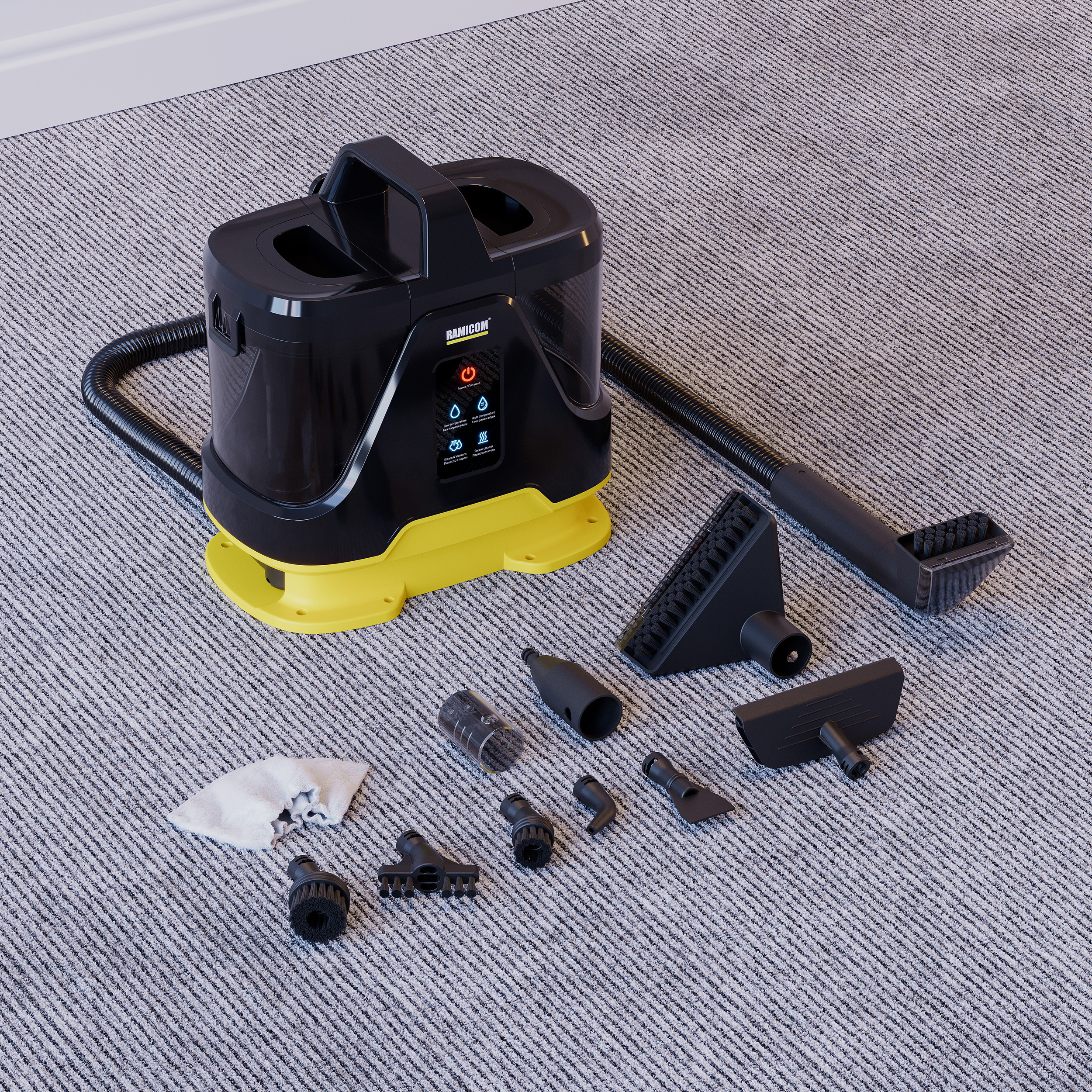 Моющий пылесос с горячим паром Ramicom RWC3500 для чистки мебели ковров авто и дома - фото 26