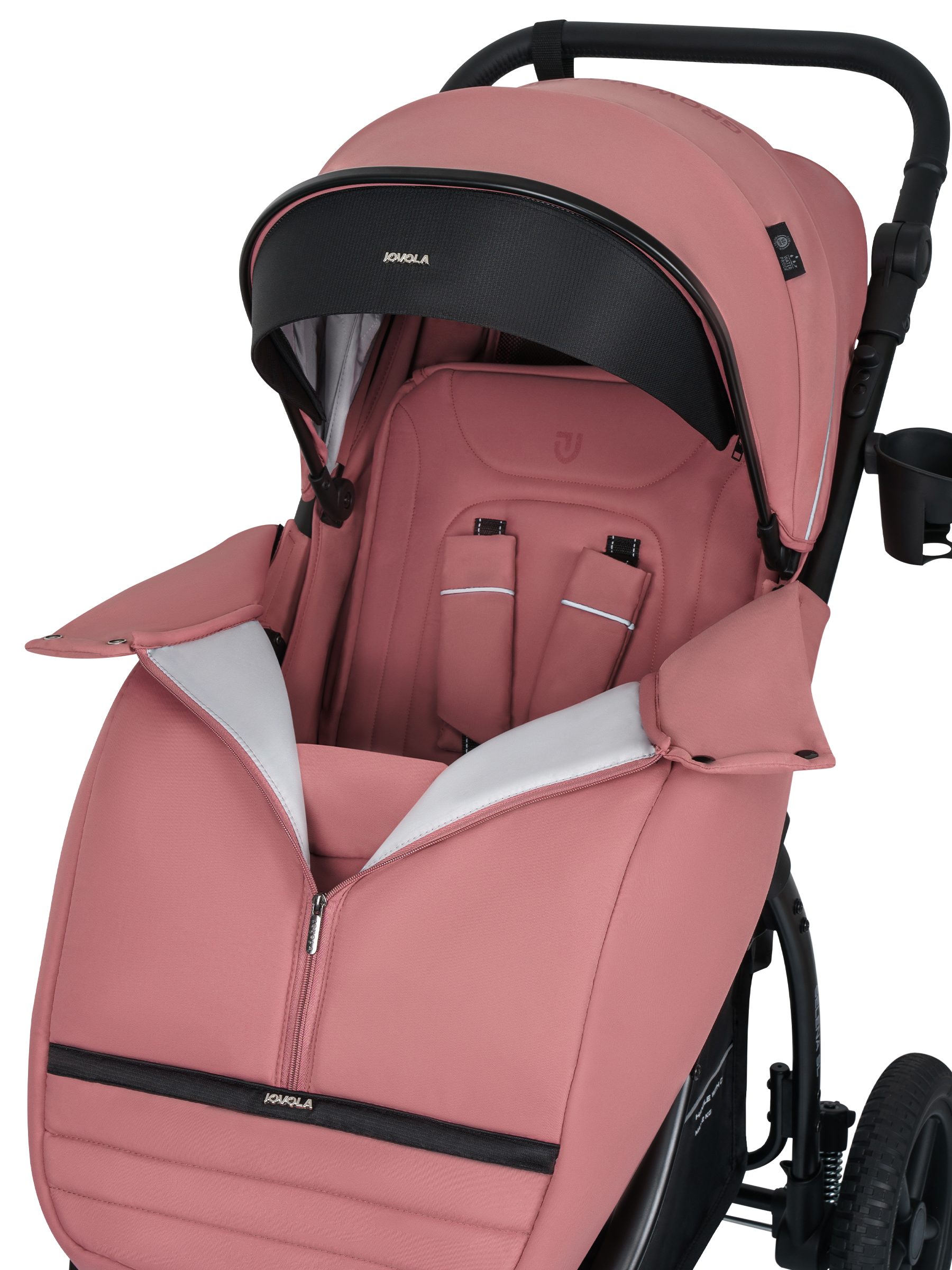 Коляска прогулочная JOVOLA Selena SL, всесезонная розовый - фото 27