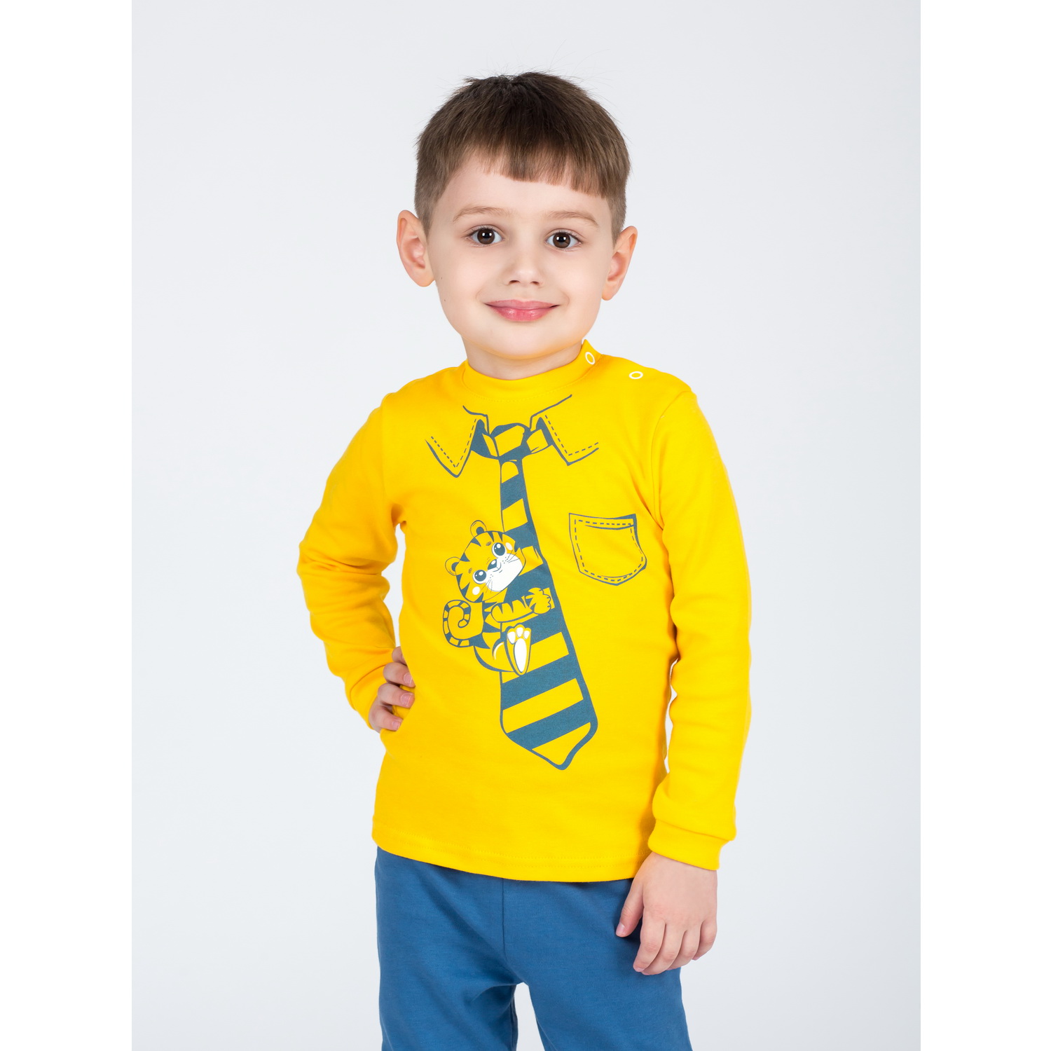 Костюм KiMMi co К-1408752/1 желтый джинс тигренок - фото 2