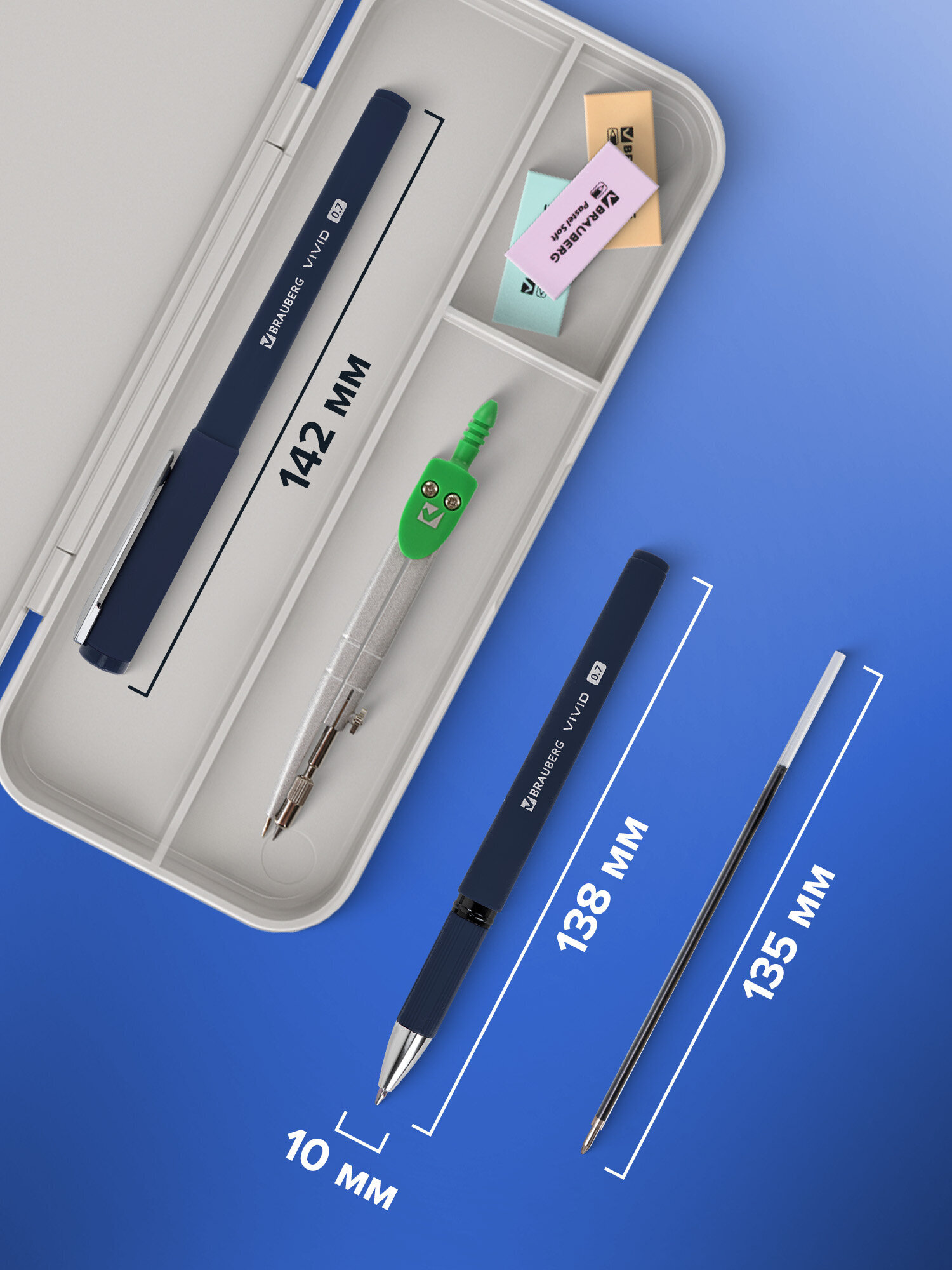 Ручка шариковая Brauberg 3 шт. - фото 3