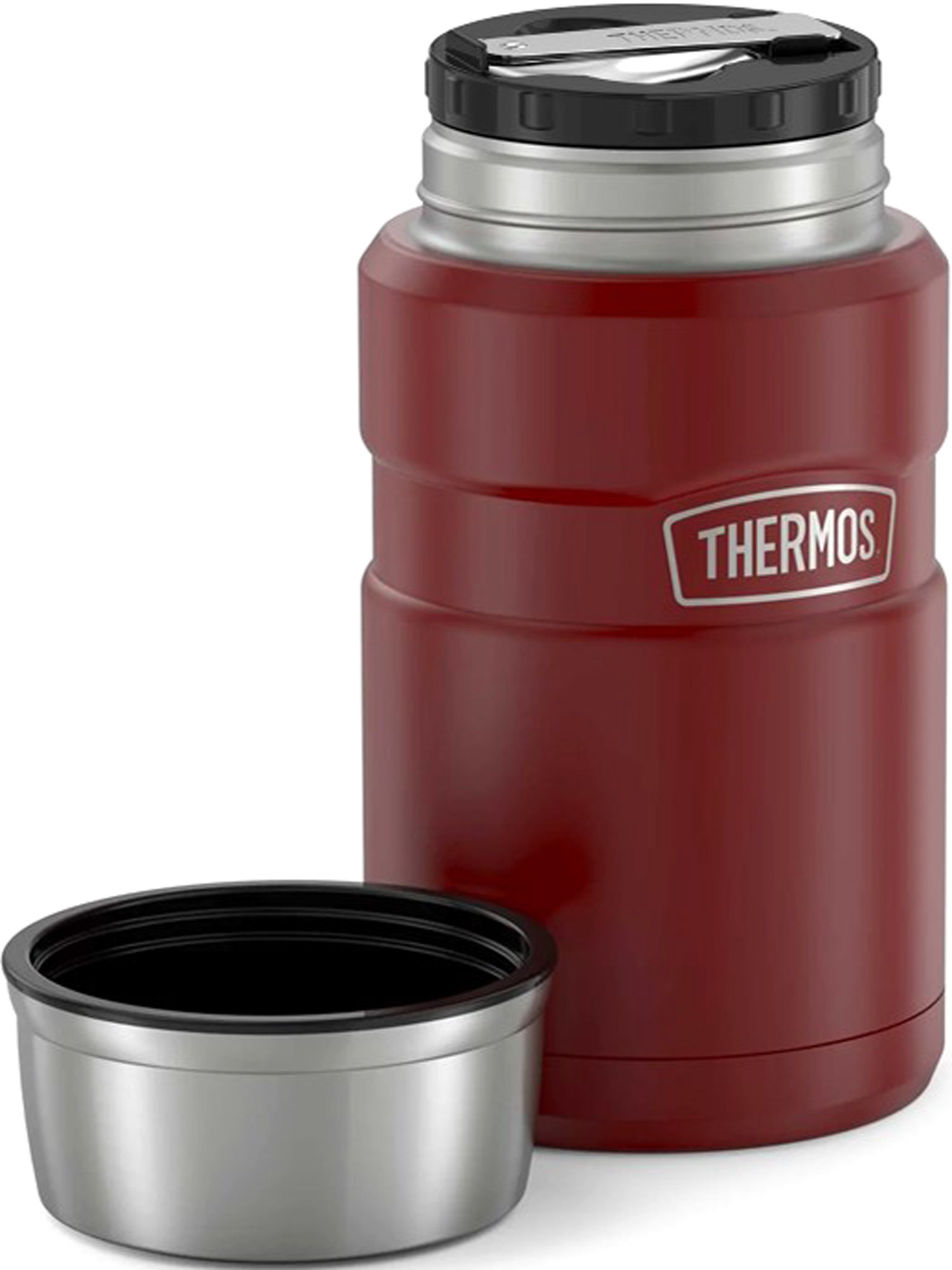 Термос для еды супа 710 мл с ложкой THERMOS KING-3020 карминно-красный – нержавеющая сталь герметичный тепло/холод 14/24 час - фото 8