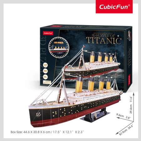 Пазл CubicFun Титаник Led свет 266 дет 3D