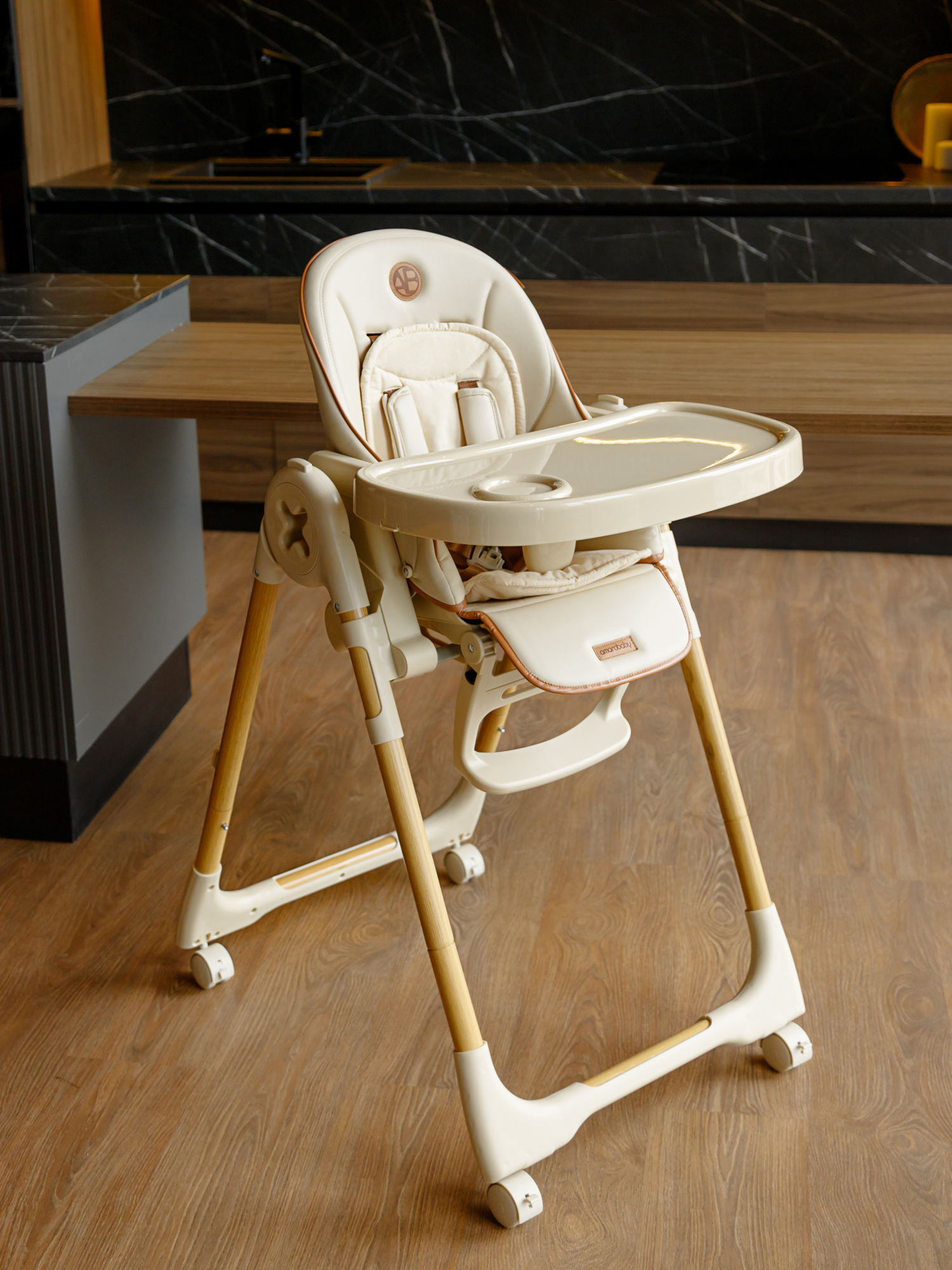 Стульчик для кормления Amarobaby Elegant бежевый - фото 22