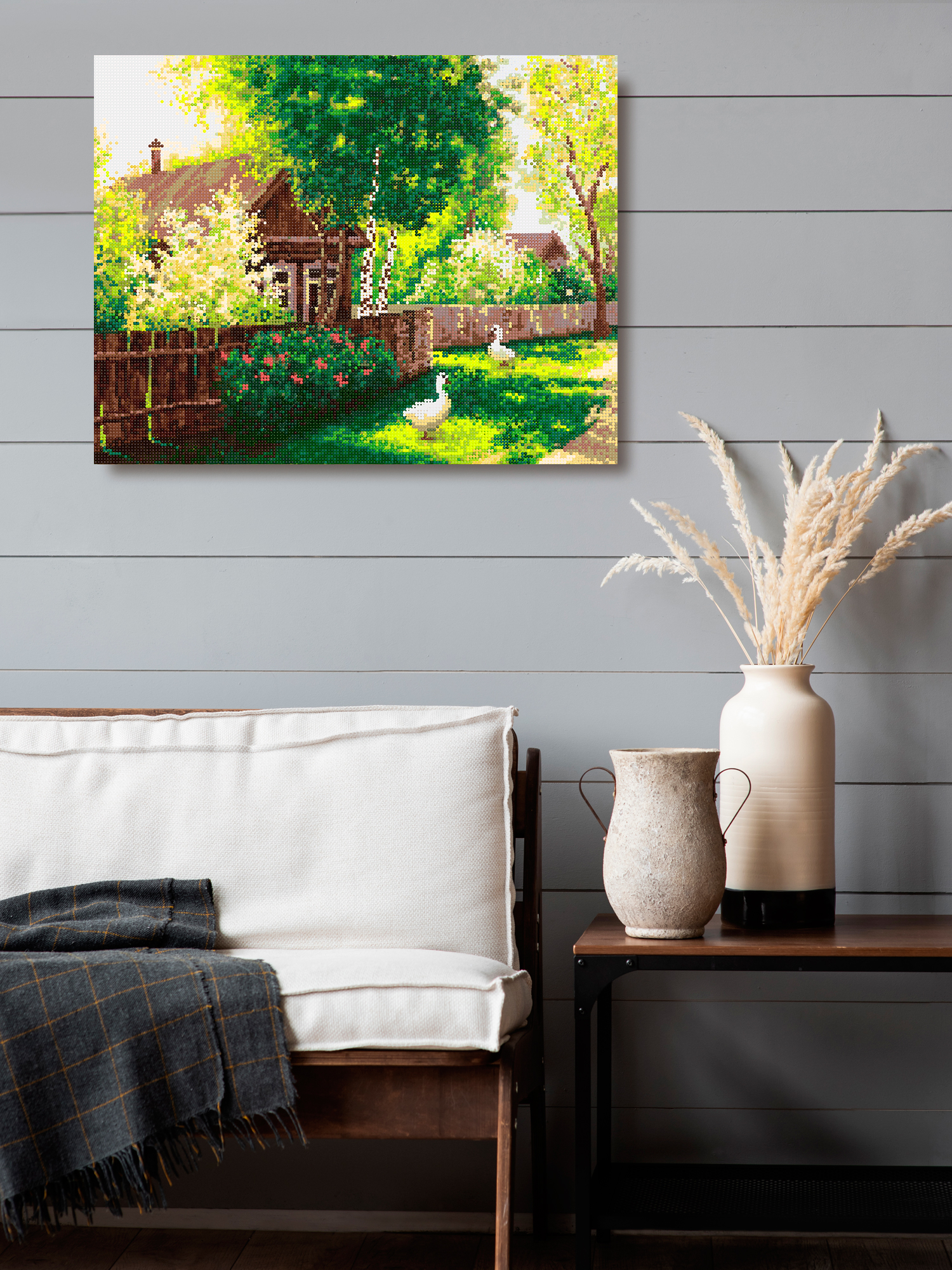 Алмазная мозаика Art on Canvas Гуси в деревне в ассортименте - фото 3