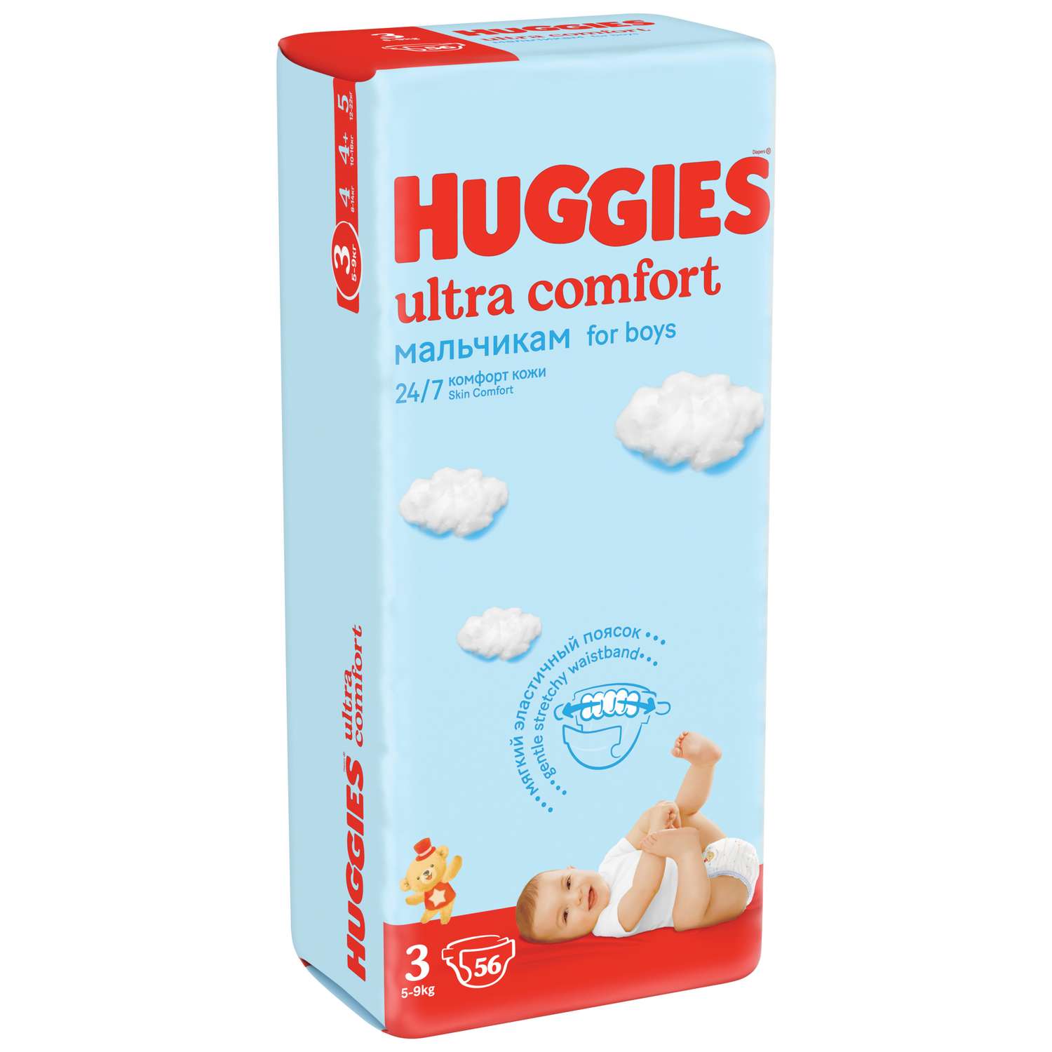 Подгузники Huggies Ultra Comfort для мальчиков 3 (5-9 кг) 56 шт. - фото 2