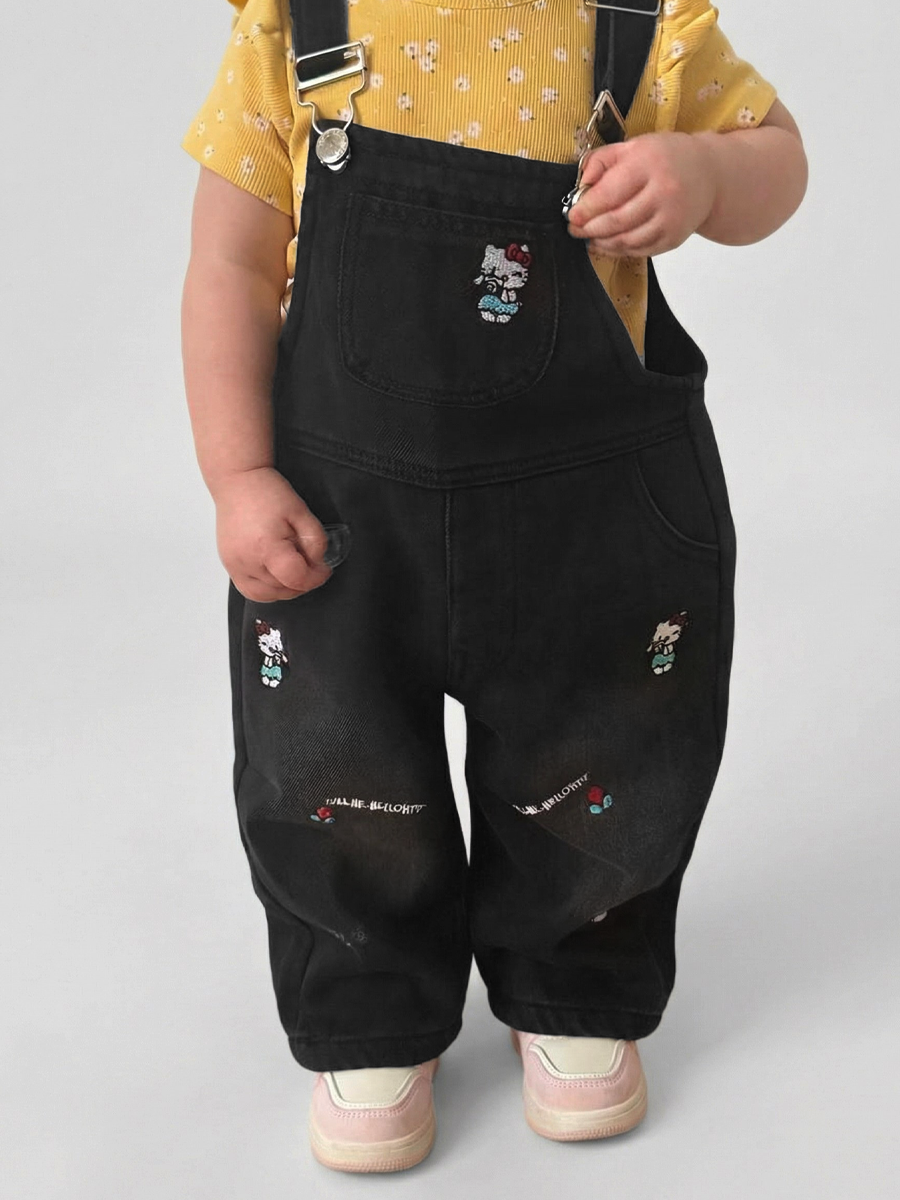 Полукомбинезон iUkoworld Джинсовый полукомбинезон детский утепленный - фото 3