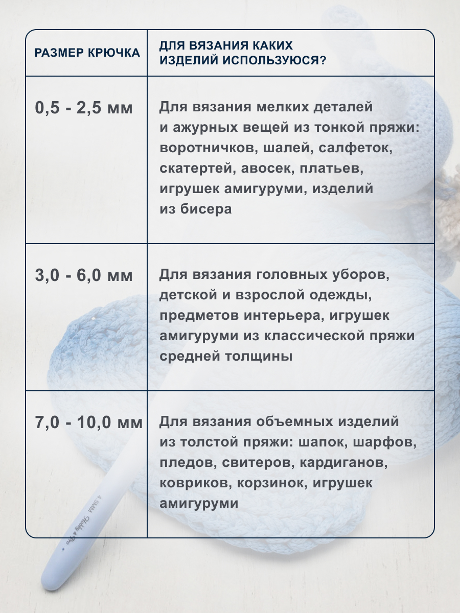 Крючок для вязания Hobby Pro гладкий из практичного металла с прорезиненной мягкой ручкой 4.5 мм 953450 - фото 6