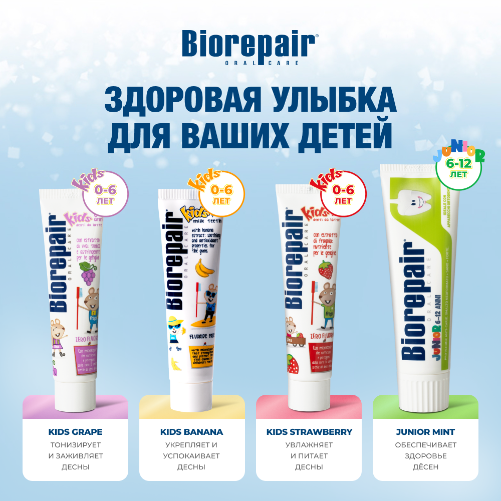 Зубная паста Biorepair без фтора фруктовый - фото 12
