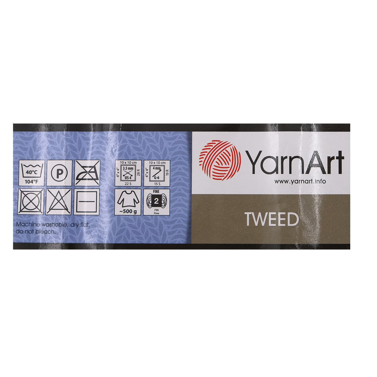 Пряжа YarnArt Tweed смесовая 100 г 300 м 220 белый 5 мотков - фото 3