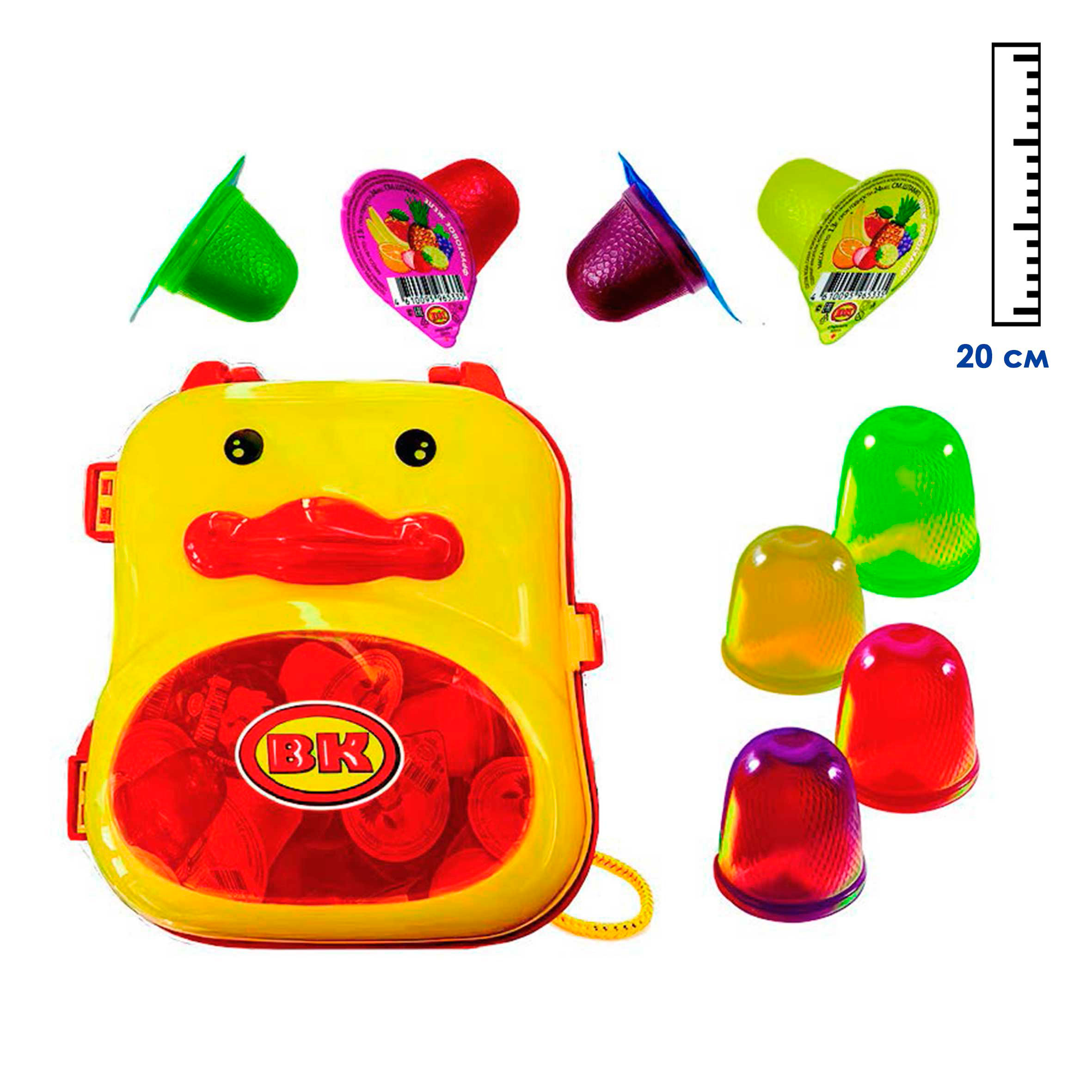 Фруктовое желе с кусочками кокоса Джелли Велли Рюкзачок Утенок - фото 1