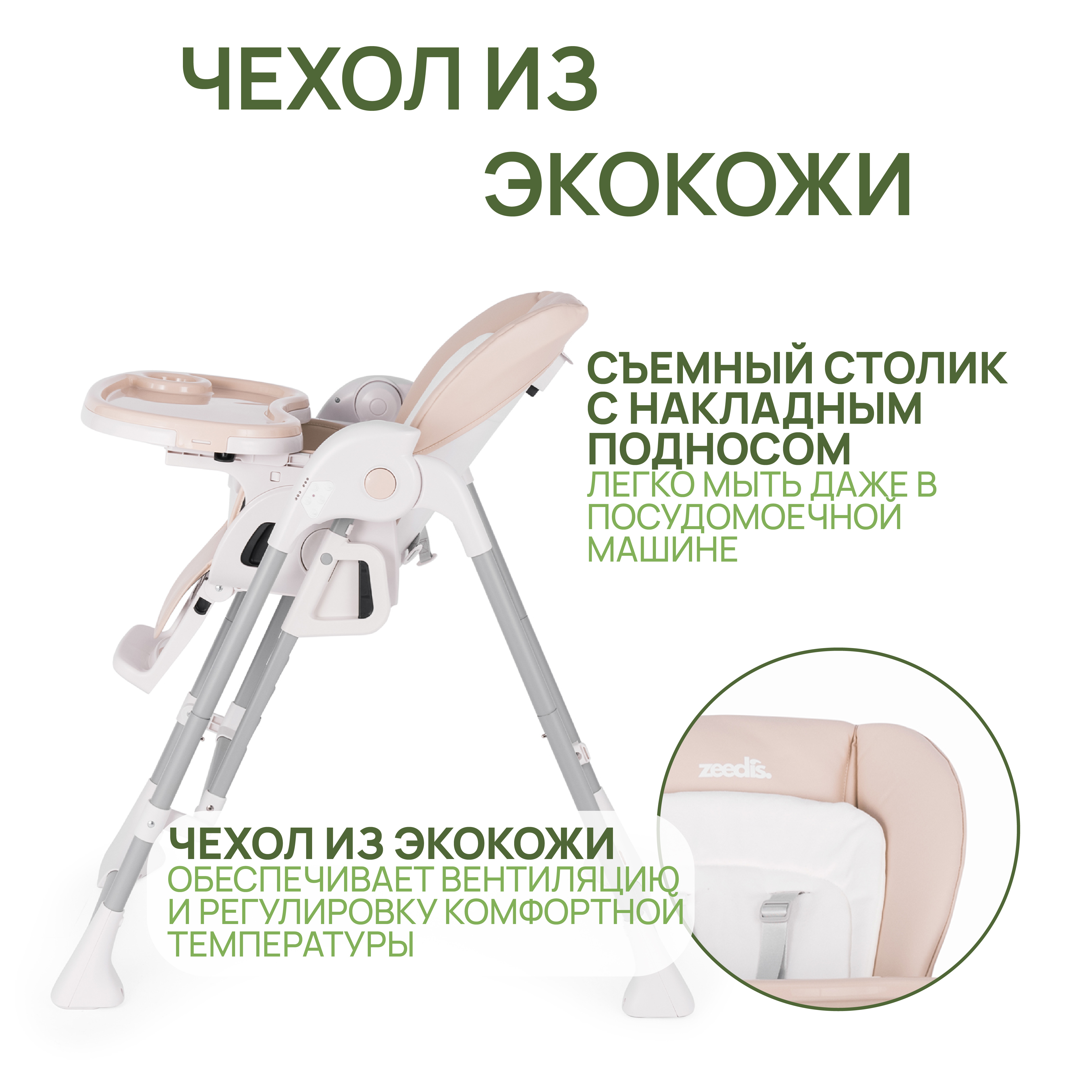 Стульчик для кормления ZEEDIS Relaxy трансформер - фото 4