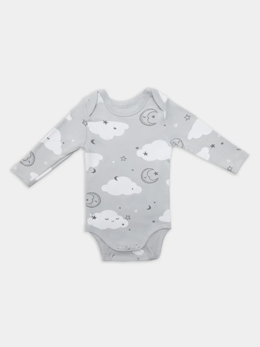 Боди 3 шт Mark Formelle (Марк Формэль) 13016-3/голубой +облака на сером +звезды на сине -сером - фото 12