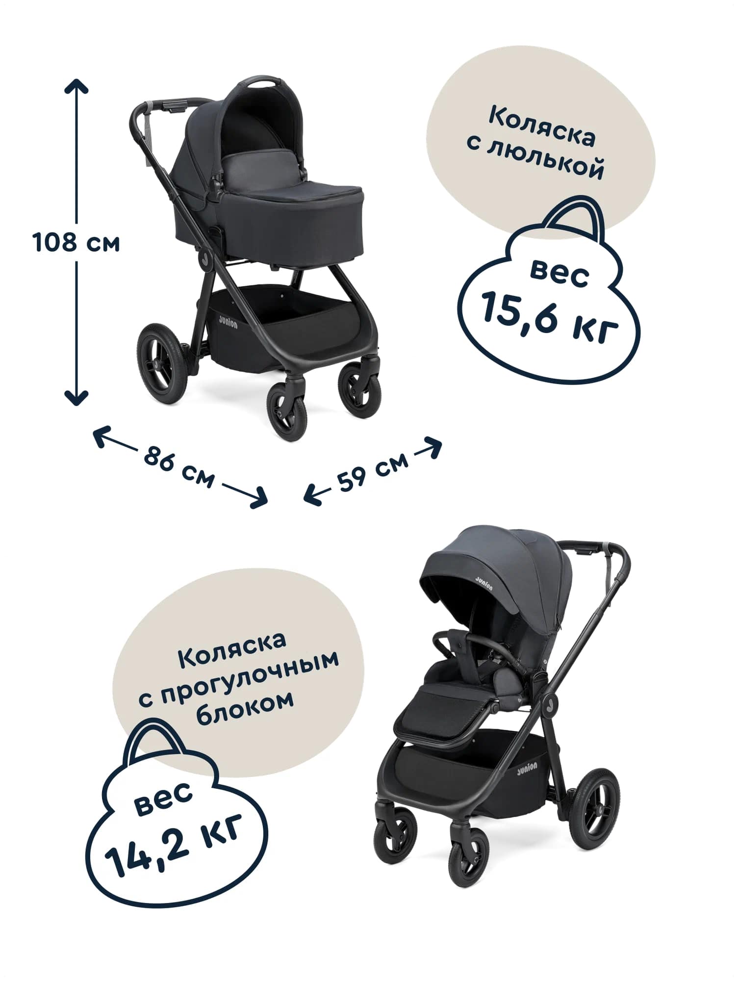Коляска 2в1 Junion Pioni - фото 5