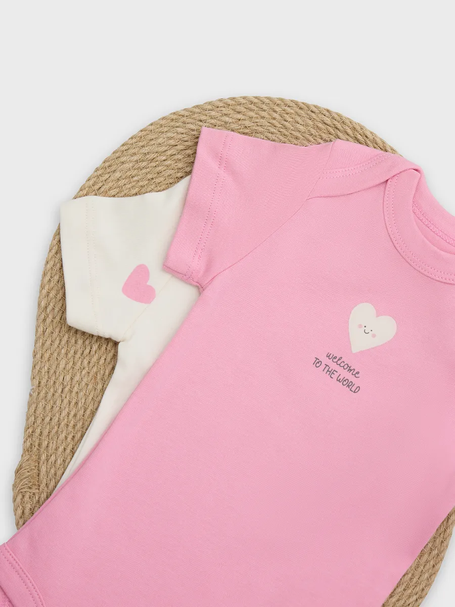 Боди 2 шт Mark Formelle (Марк Формэль) 13015-1-2/сердечки на молоке +розовый - фото 13