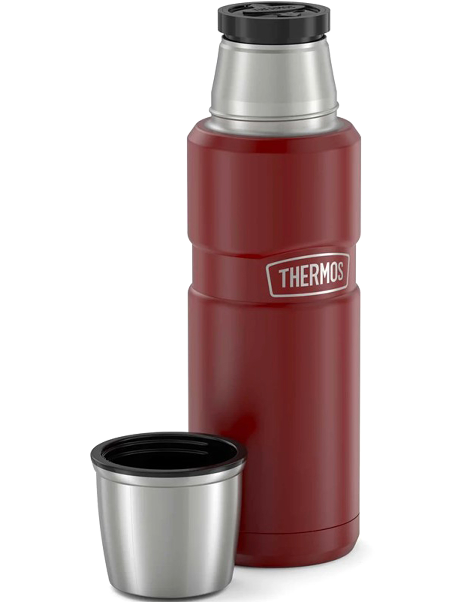 Термос для кофе чая 470 мл THERMOS KING-2000 кармино-красный – нержавеющая сталь герметичный тепло/холод 12/24 часа - фото 9
