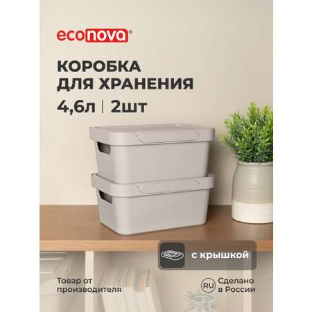 Набор ящиков с крышкой Econova Универсальные 27х19х12 см 4 и 6л