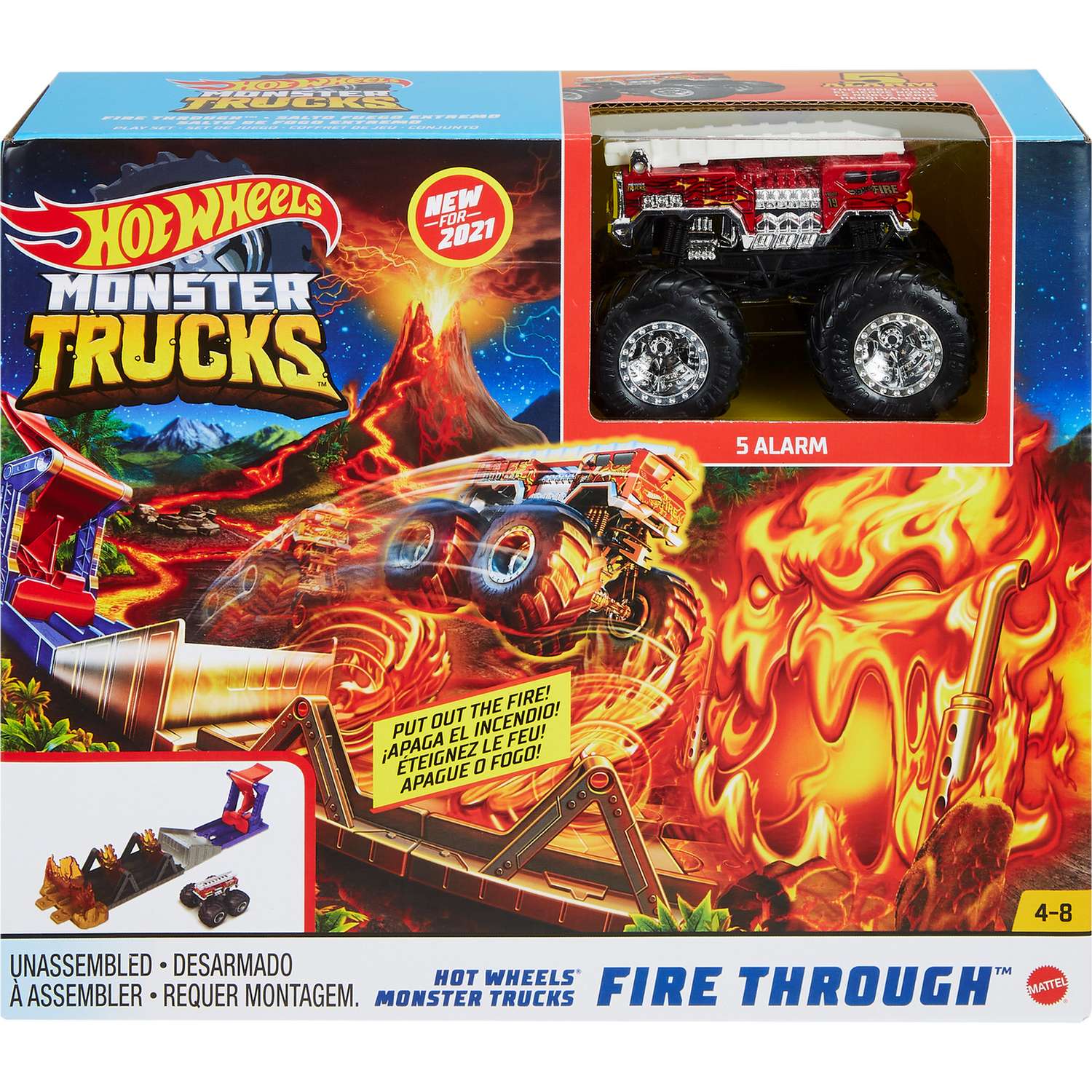 Трек Hot Wheels Гонка сквозь огонь с пусковой установкой GYL09 - фото 2