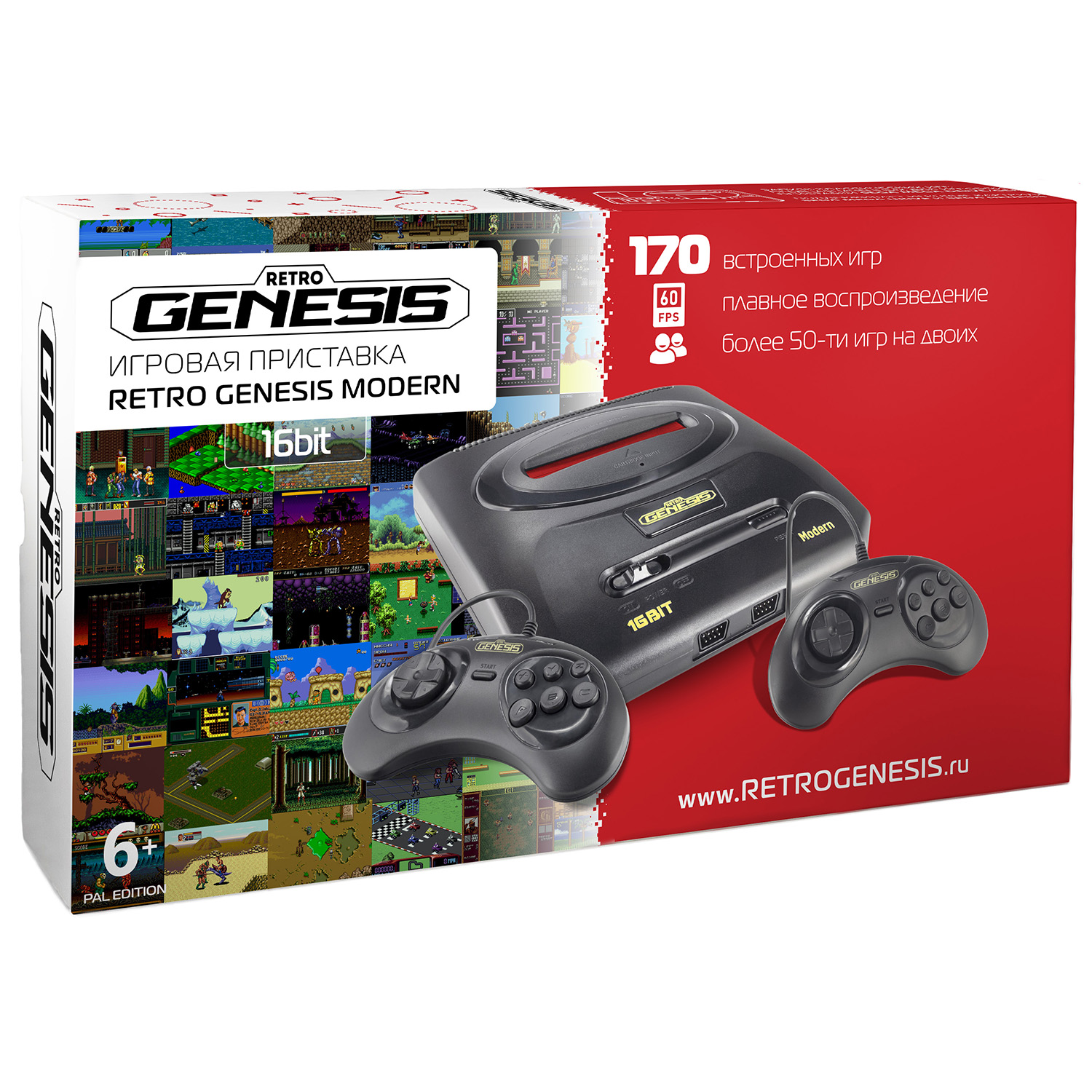 Игровая приставка для детей Retro Genesis SEGA Modern (PAL Edition) + 170 игр / 2 проводных джойстика - фото 1