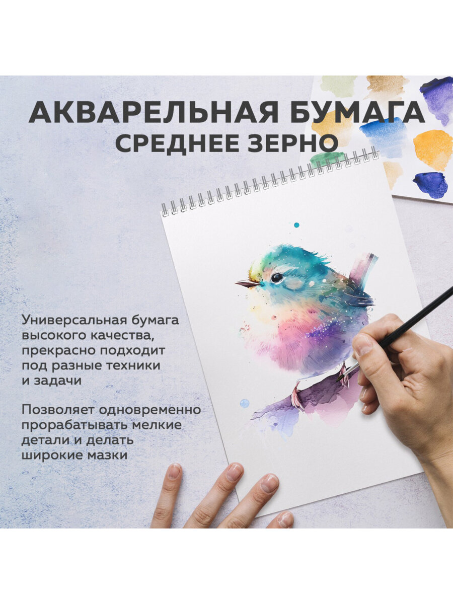 Художественная бумага Brauberg для акварели 20 лист. - фото 4