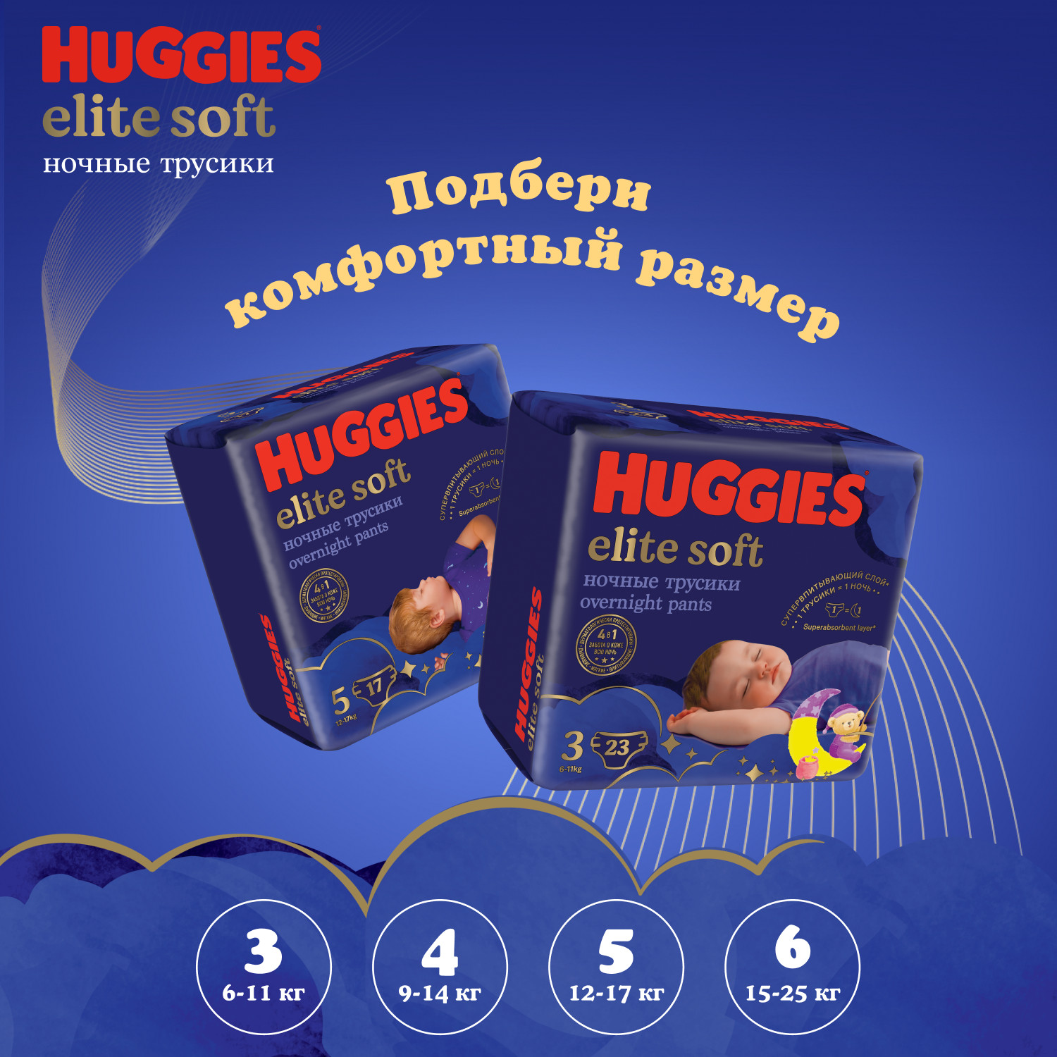 Трусики Huggies Elite Soft ночные 3 (6-11 кг) 23 шт. - фото 11