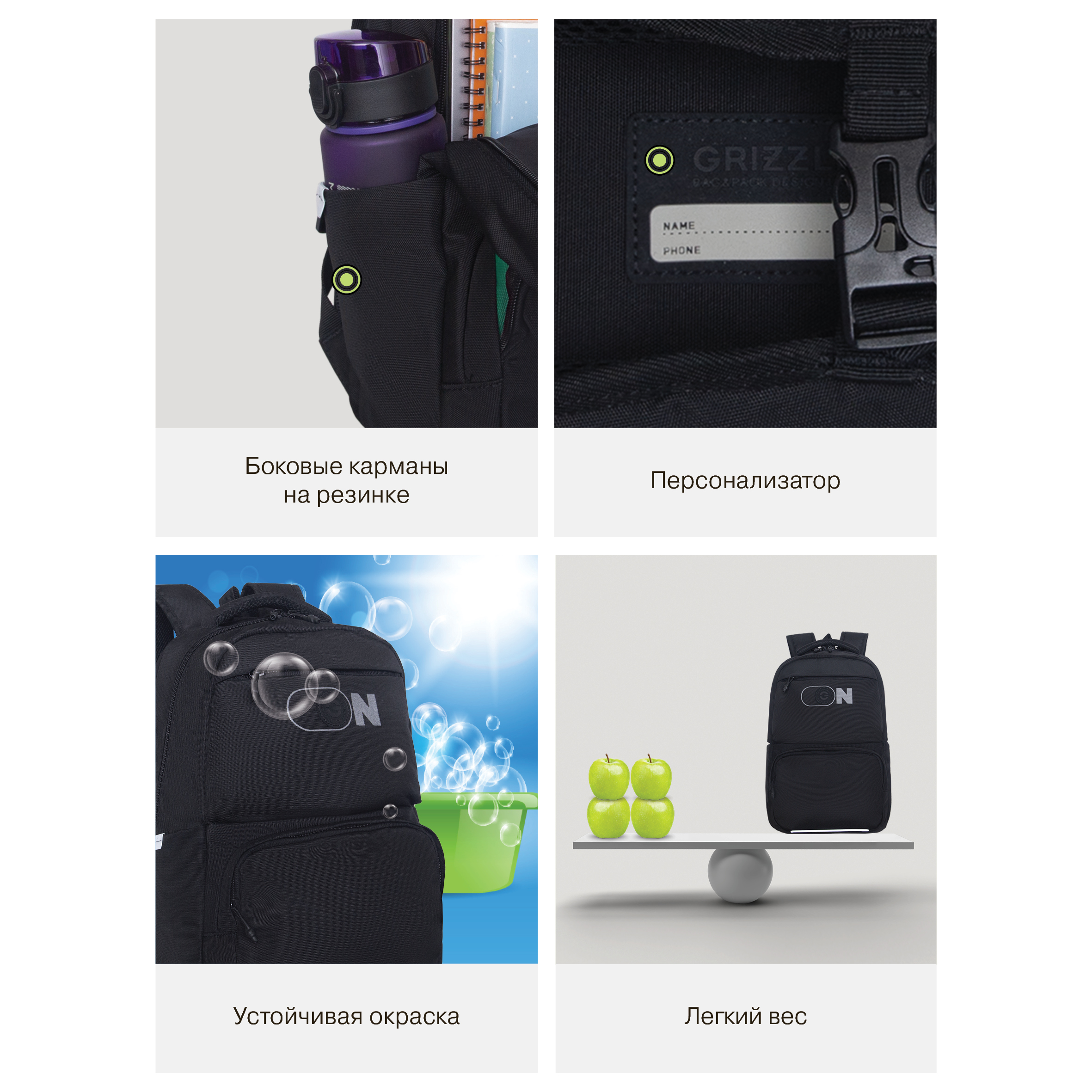 Рюкзак Grizzly Надпись - фото 14