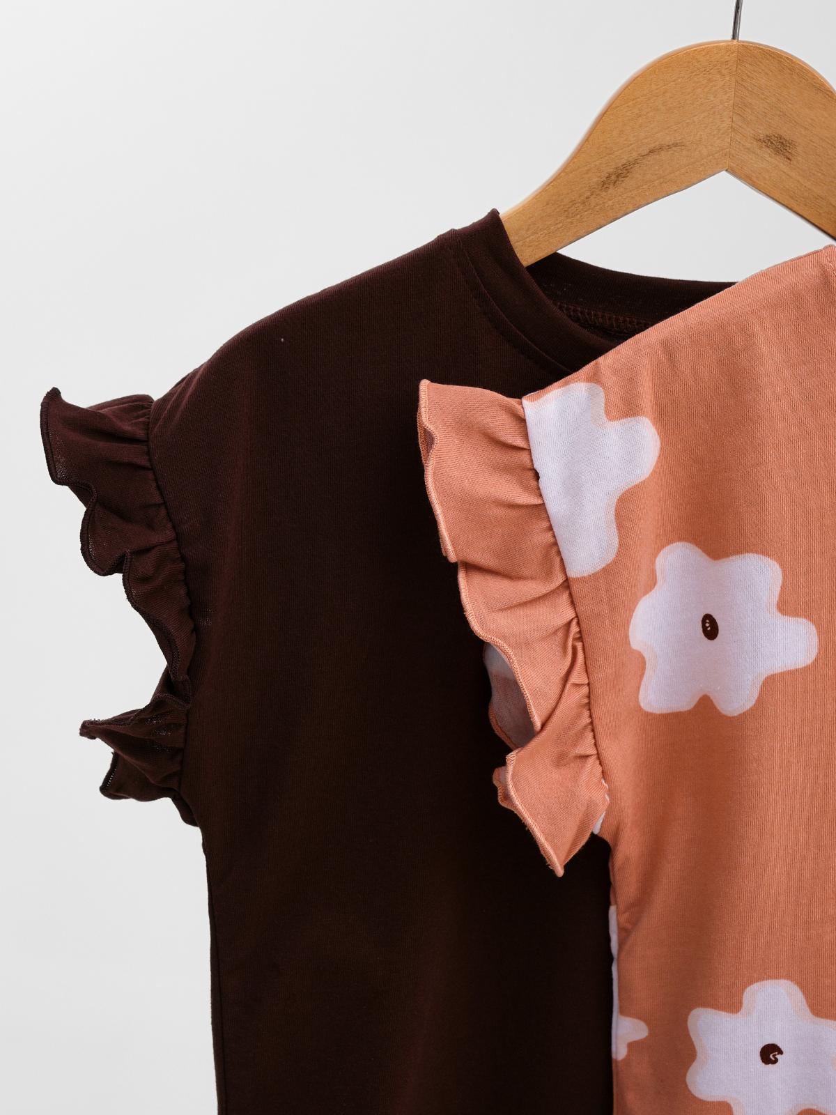 Футболка 2 шт Jelly Whale S25T05-2-Pudra-Brown - фото 2