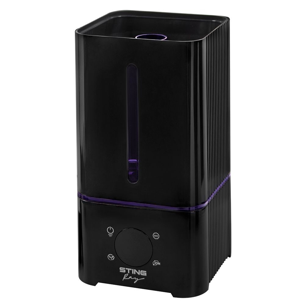 Увлажнитель воздуха ультразвуковой STINGRAY ST-HF504B черный/фиолетовый верхний залив антивирусная УФ - лампа ионизация - фото 16