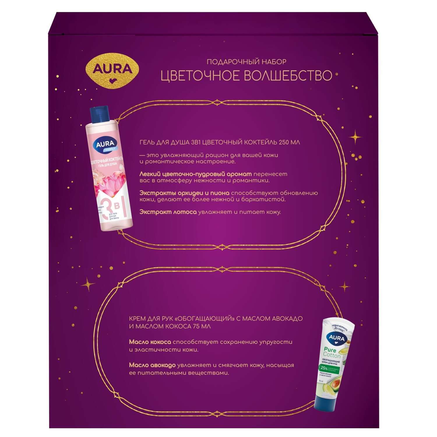 Набор средств AURA Гель для душа+Крем для рук - фото 2