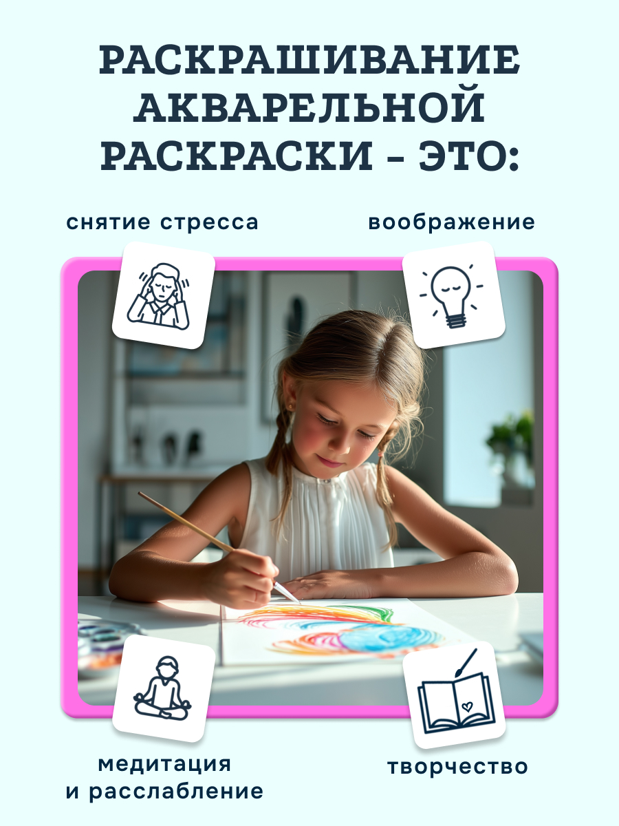 Набор для рисования SentoSphere Цветы и бабочки акварель - фото 3