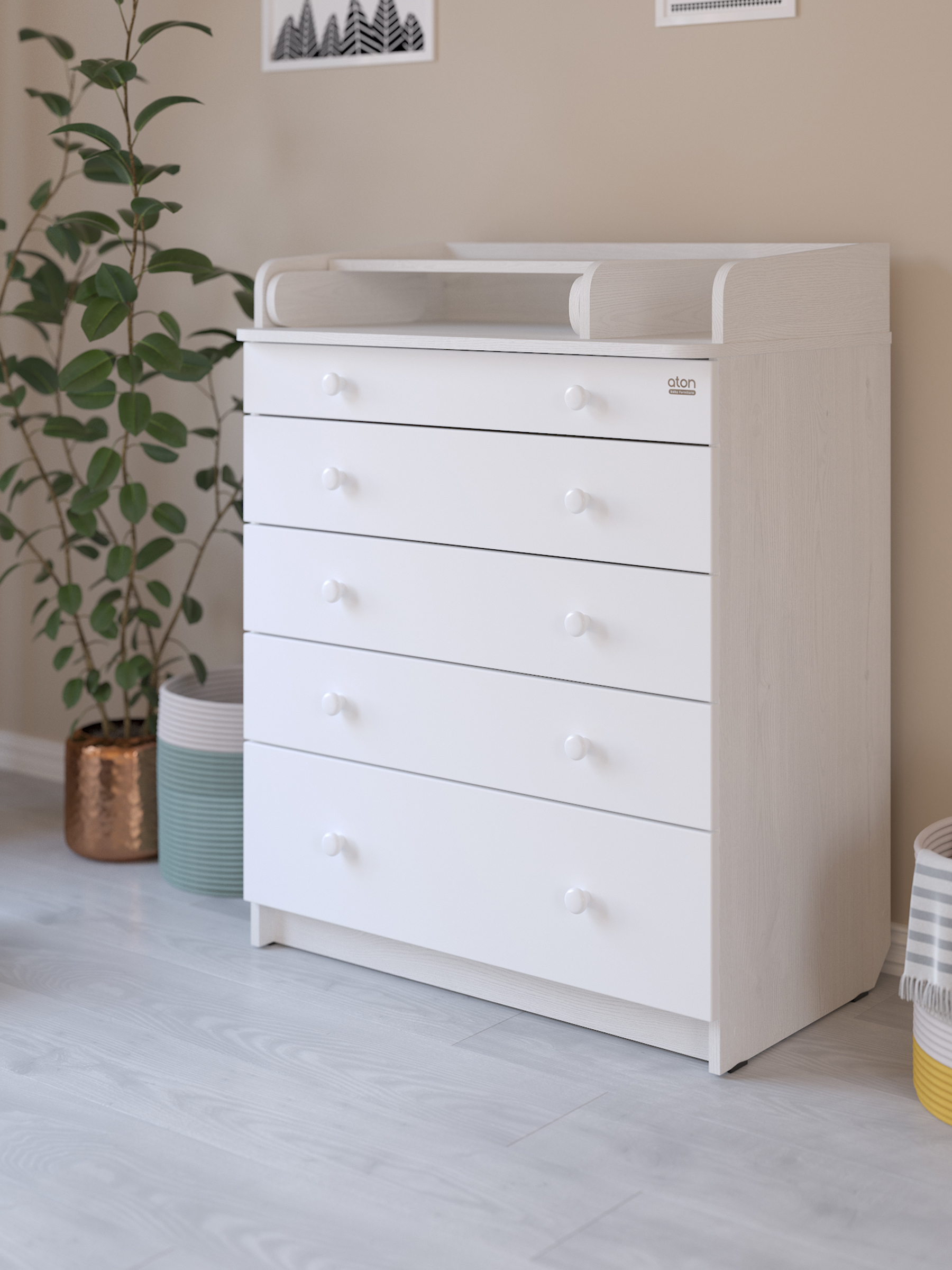 Комод пеленальный Aton Maks ясень тронхейм-белый - фото 5