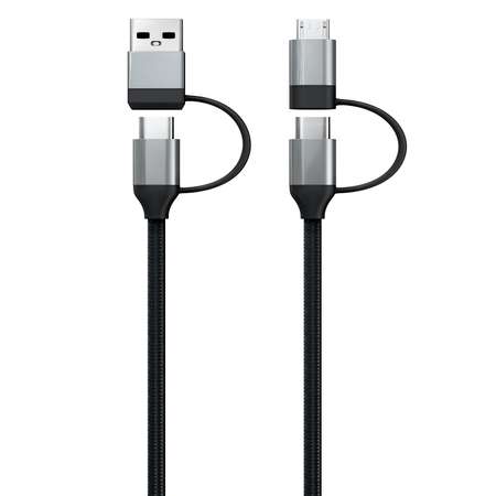 Дата-кабель RedLine 4в1 USB Type-C Micro-USB черный