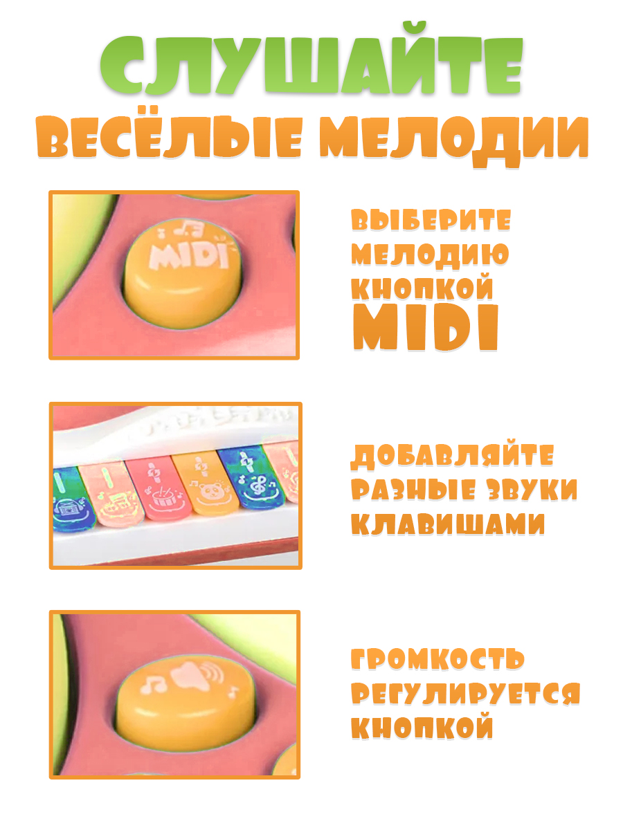 Игрушка музыкальная GRACE HOUSE барабаны, пианино, синтезатор - фото 3
