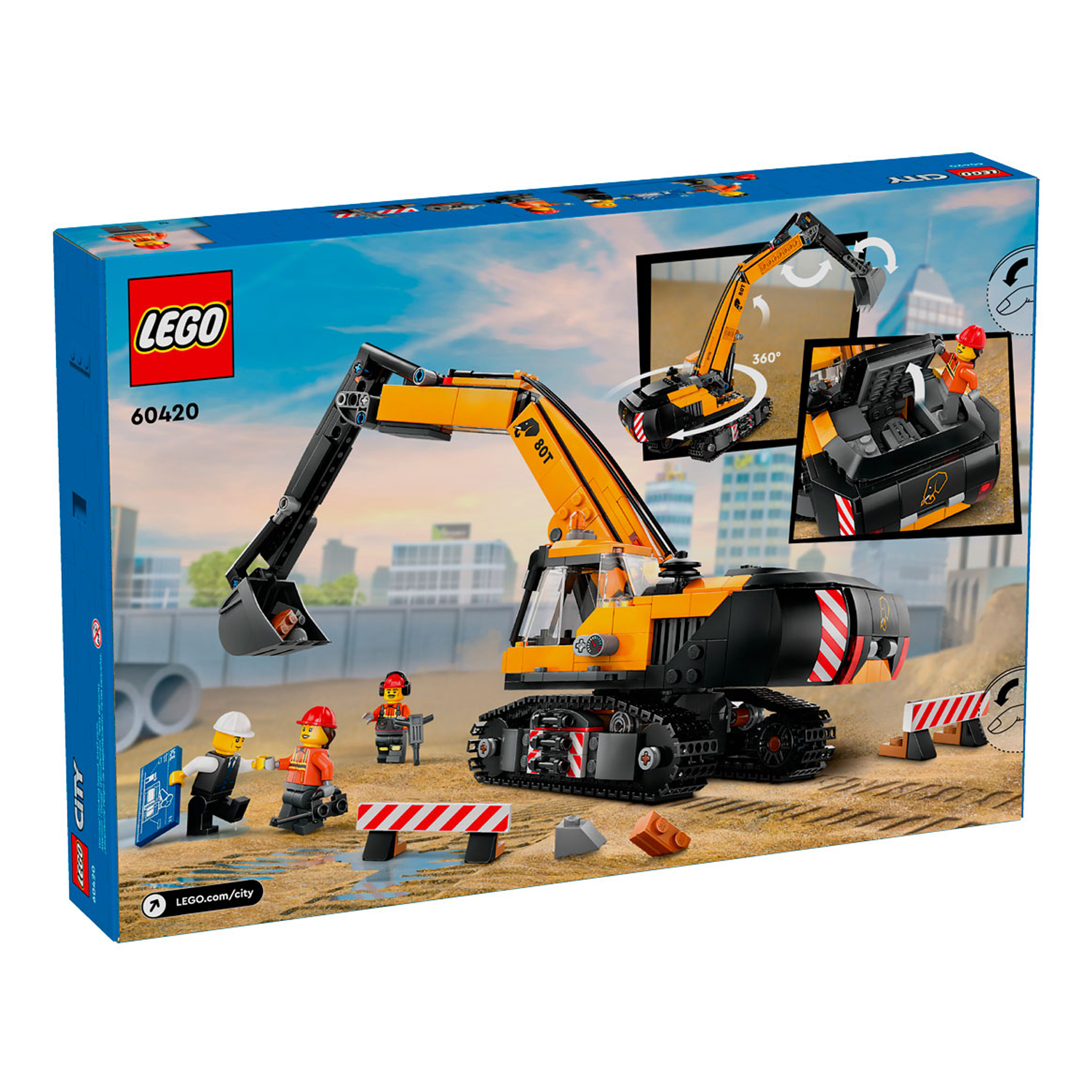 Конструктор LEGO City Строительный экскаватор блочный - фото 4