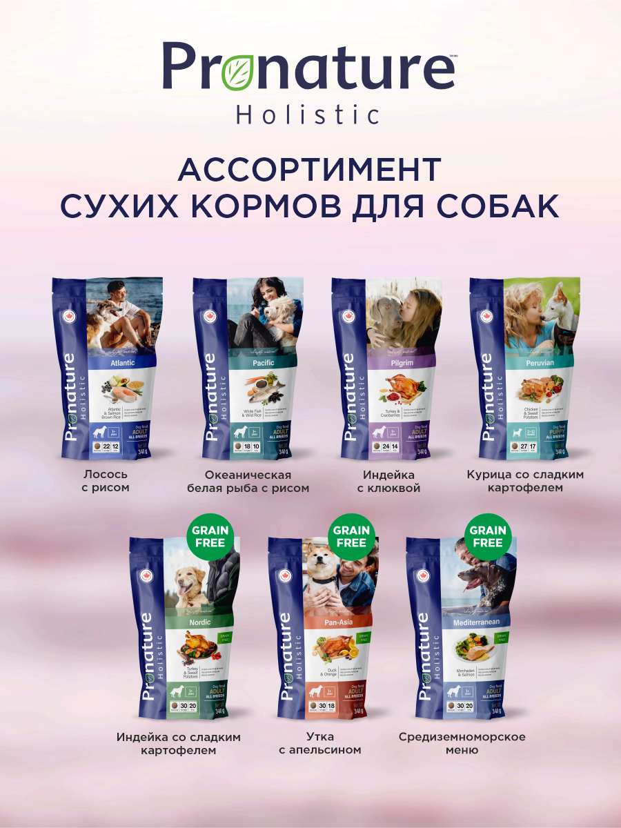 Корм для собак сухой Pronature Holistic Pan-Asia Grain Free беззерновой на утке с апельсином 340г - фото 8