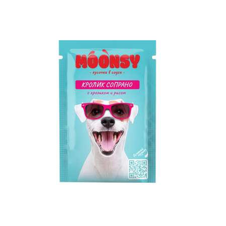 Корм для взрослых собак полнорационный Moonsy Кролик сопрано кролик с рисом 80г