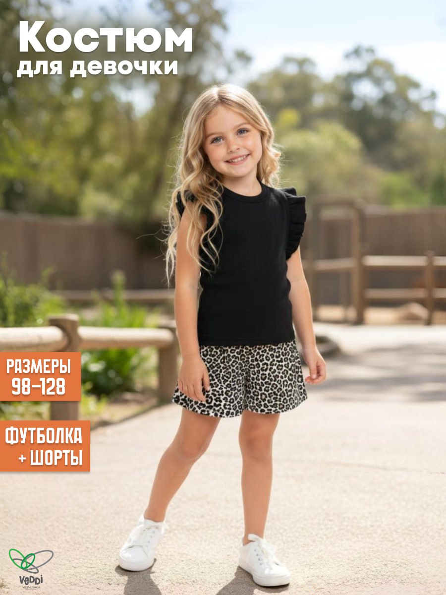 Костюм VEDDI 2078кш/2115и-2025 черный/леопард - фото 2