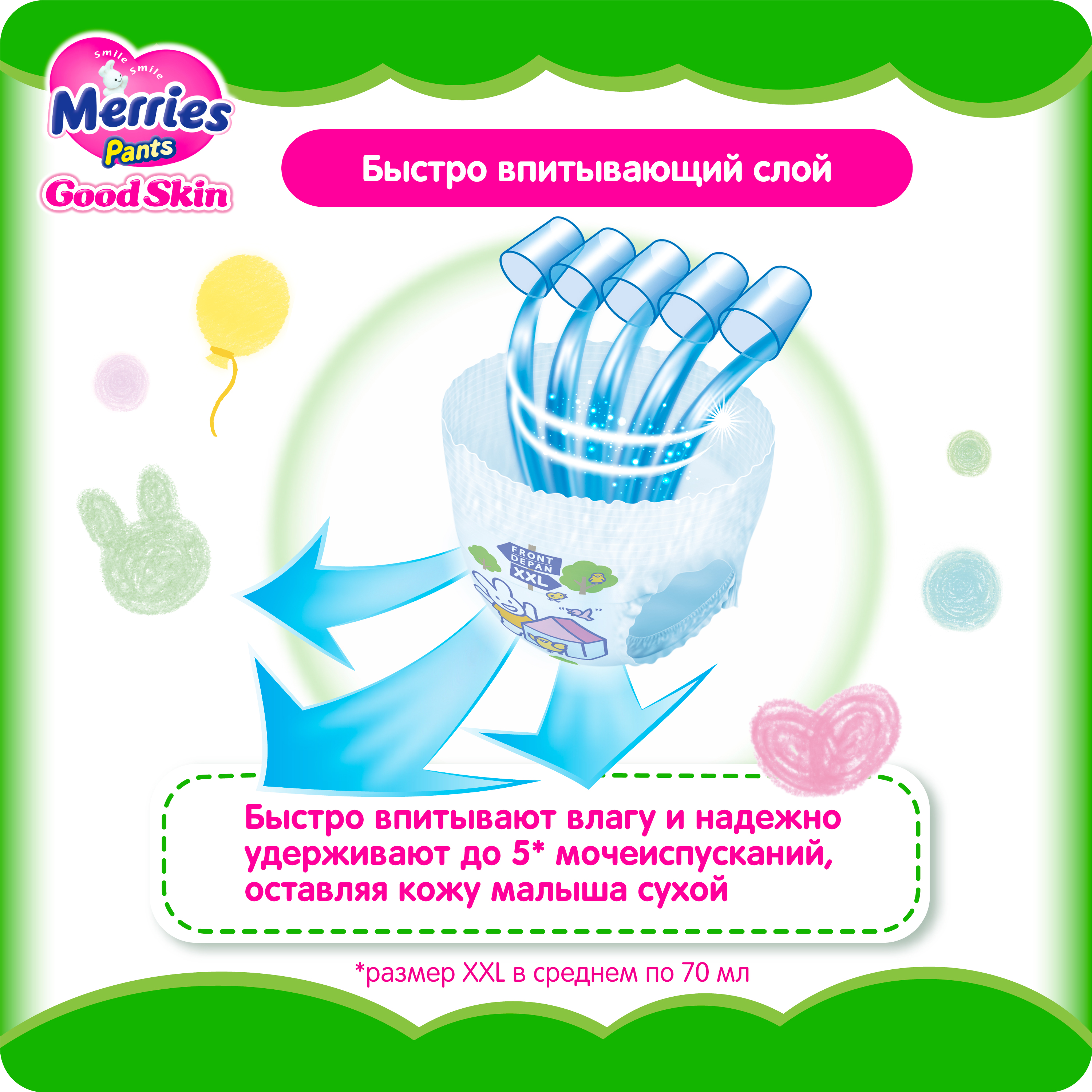 Трусики Merries Good Skin XXL (15-25 кг) 28 шт. - фото 6