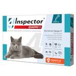 Капли от клещей блох и глистов для кошек Inspector Quadro 4-8кг 0.8мл