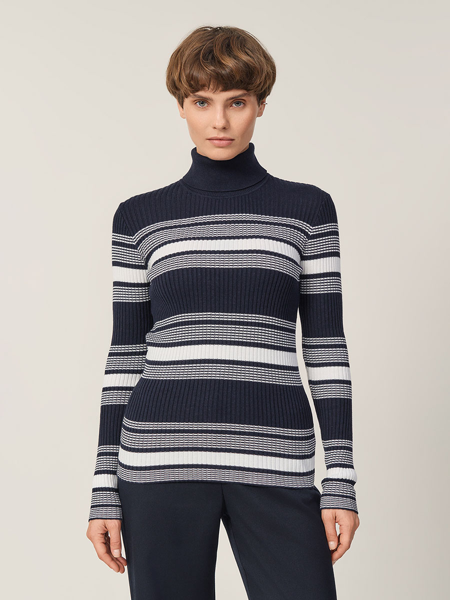 Водолазка Baon B2223504/DARK NAVY STRIPED - фото 2