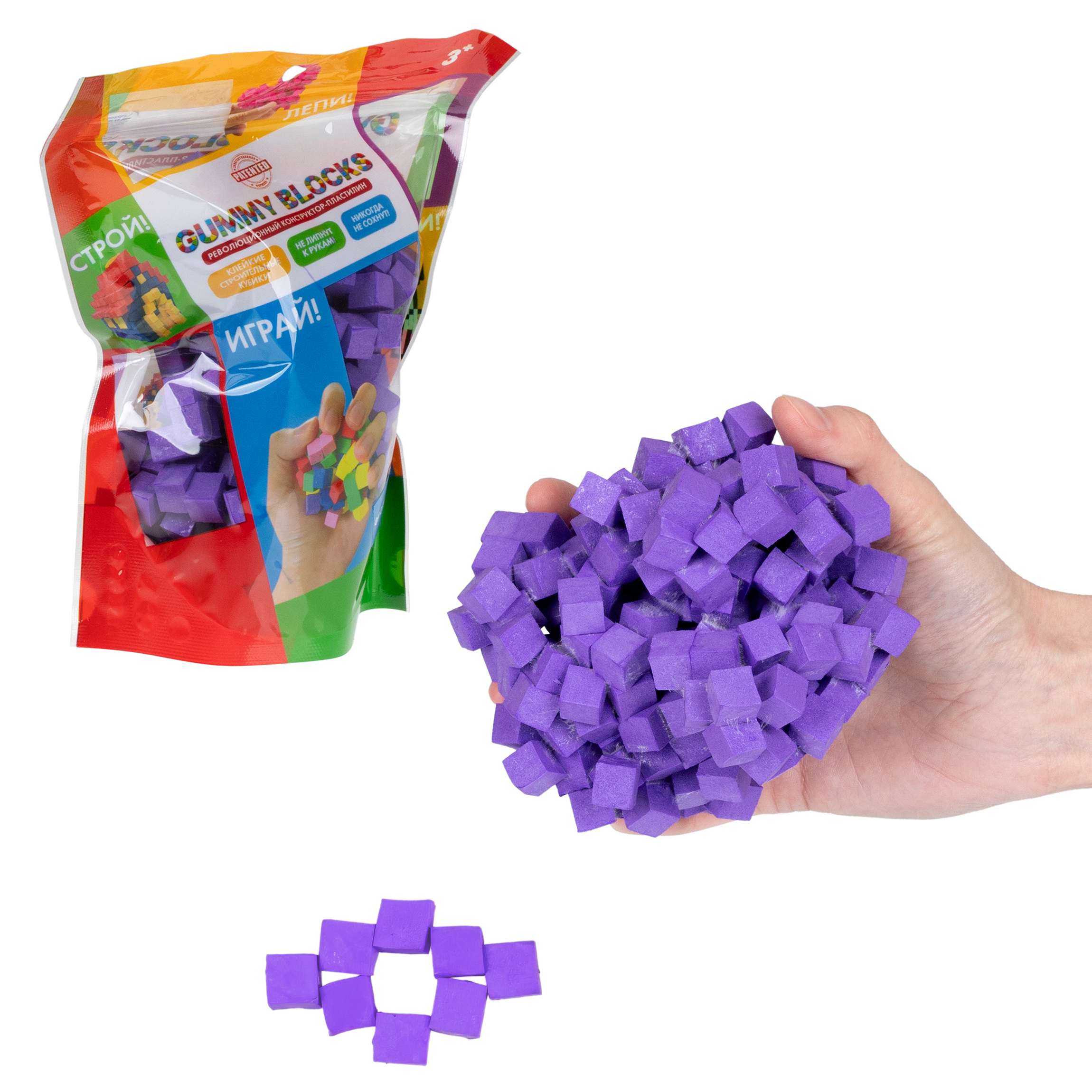 Пластилин 1TOY конструктор на липучках легкий 7 цв. - фото 18