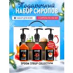 Набор сиропов SPOOM Кленовый Острый Крем-брюле для коктейлей чая и кофе 3шт 250мл + 3 дозатора
