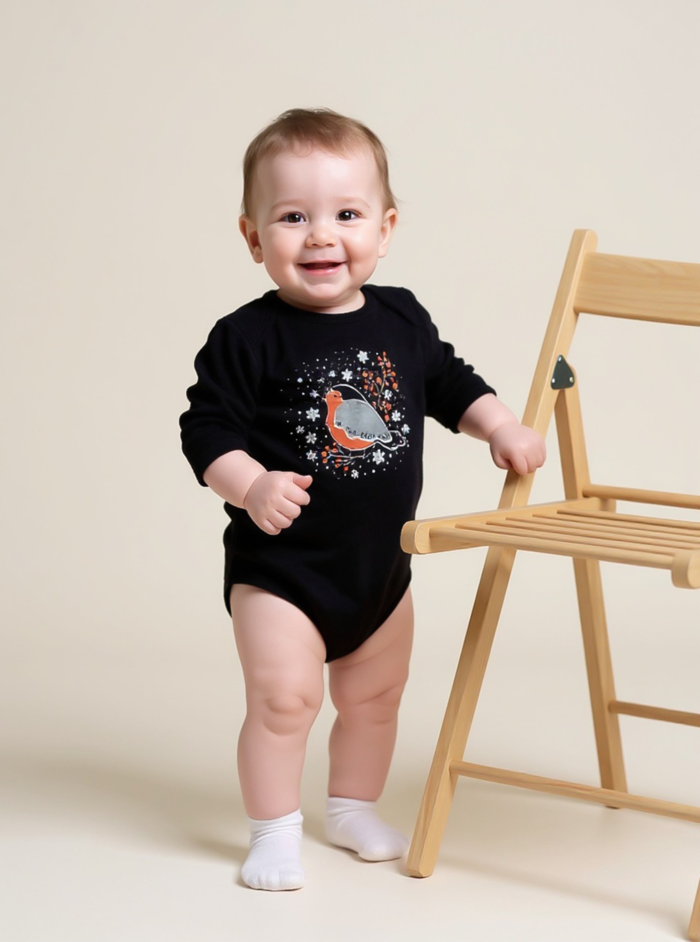 Боди KiMMi Baby КБ-1308072п черный_снегирь - фото 1