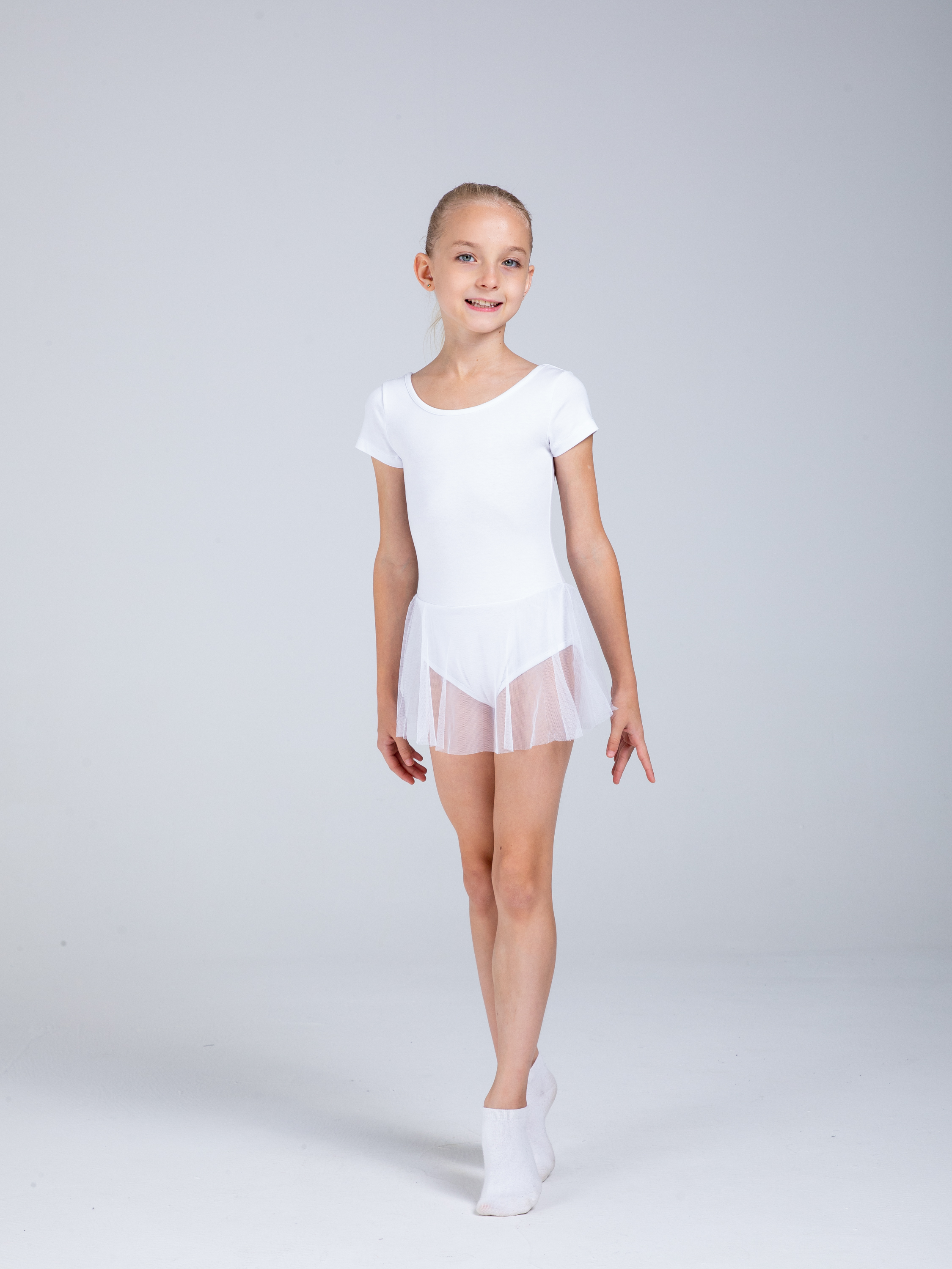 Купальник гимнастический STELLA MODA 26404._белый - фото 9