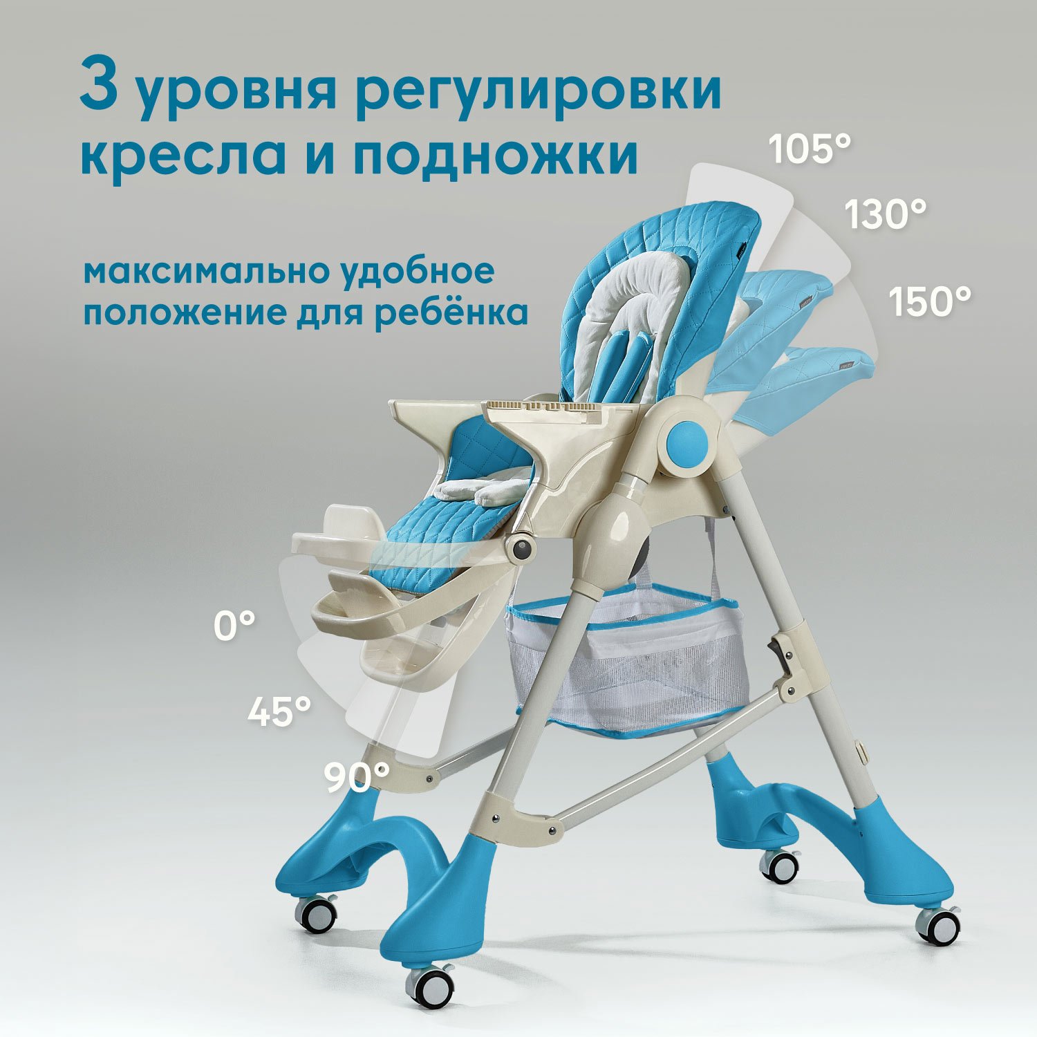 Стульчик для кормления Nuovita Elegante голубой - фото 3