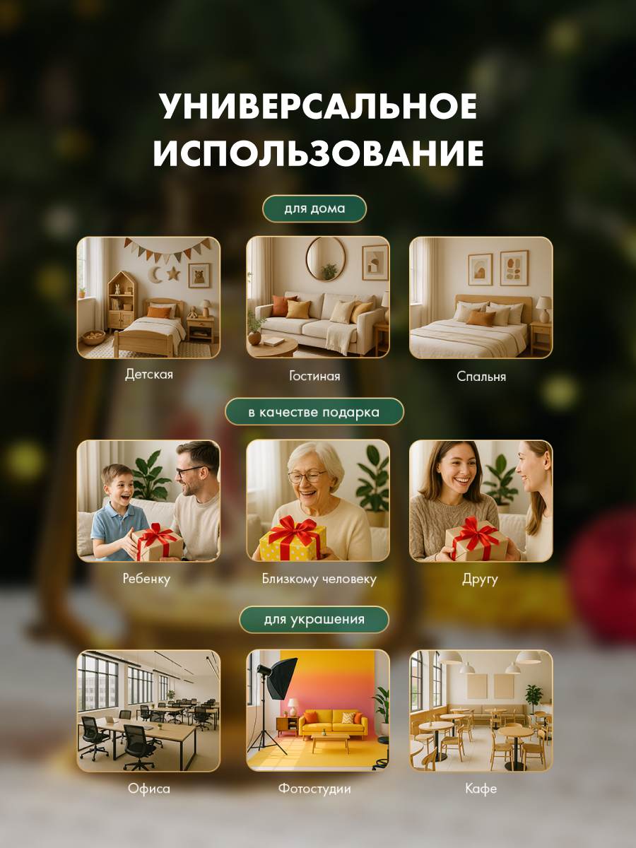 Светодиодный декоративный светильник-ночник NEON-NIGHT Рождество с эффектом снегопада 501-065 - фото 5