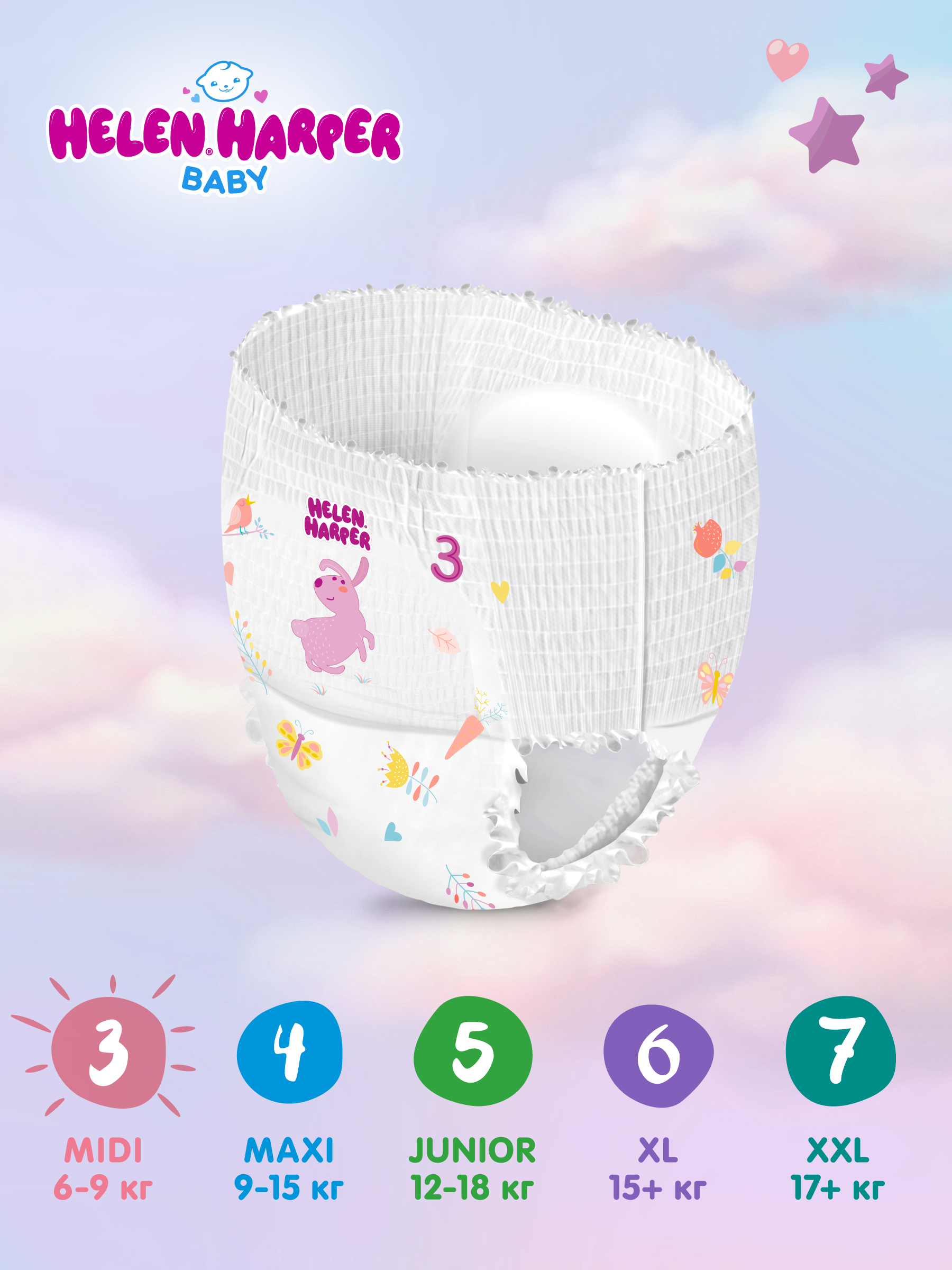 Трусики Helen Harper Baby 3 (6-9 кг) 176 шт. - фото 4
