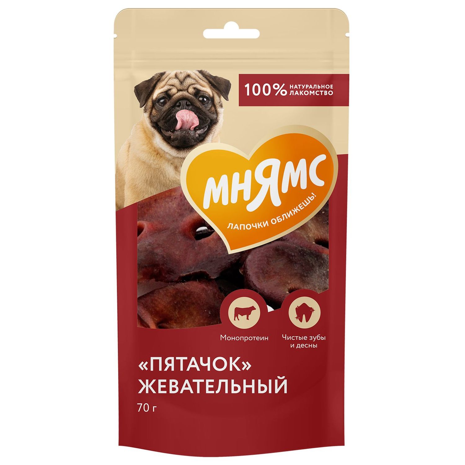 Лакомство для собак Мнямс На каждый день Пятачок жевательный 70г - фото 1